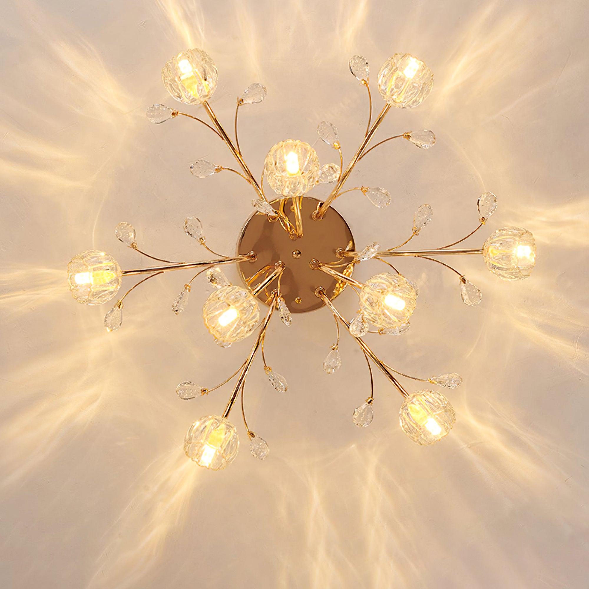 Fioris Postmodern Luxury Flower Crystal Ceiling Light-Neutral Decor