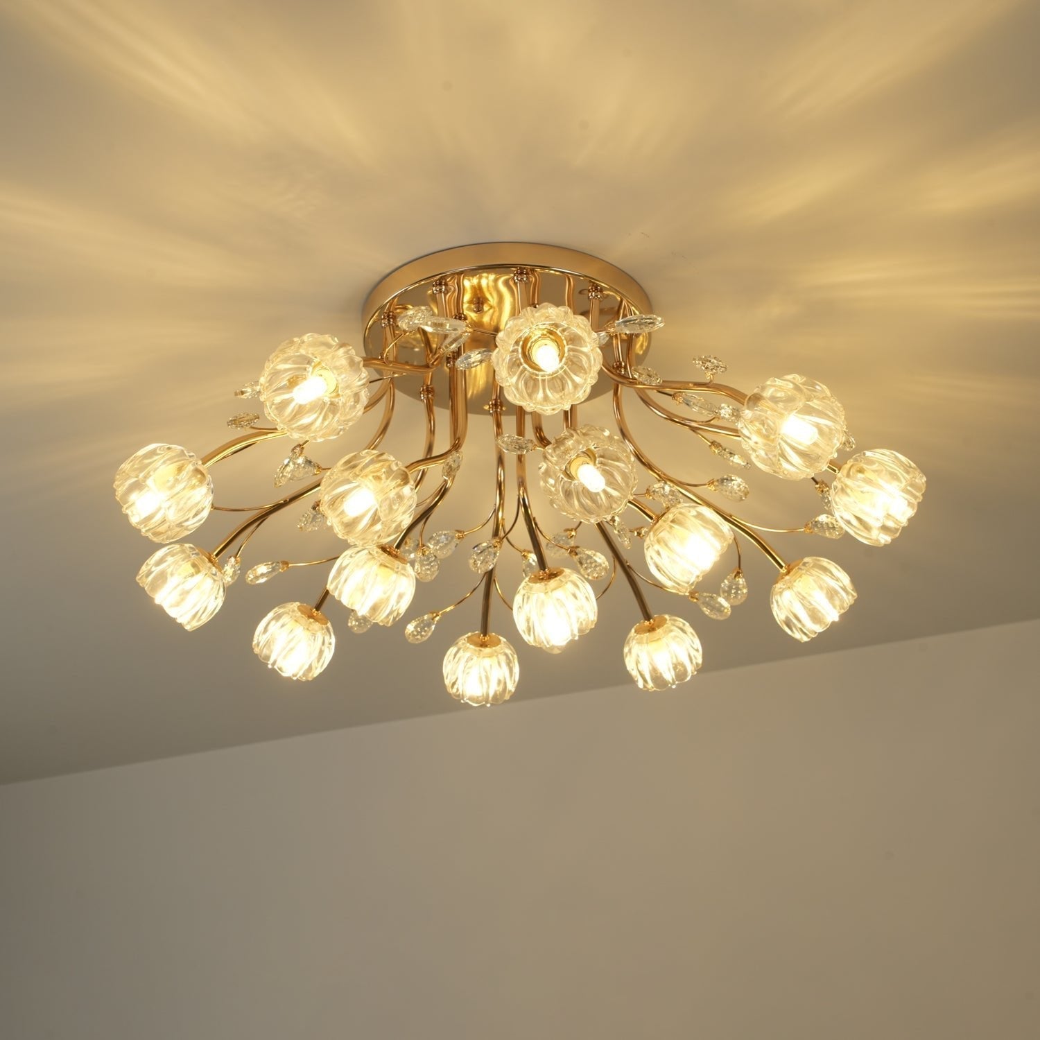 Fioris Postmodern Luxury Flower Crystal Ceiling Light-Neutral Decor