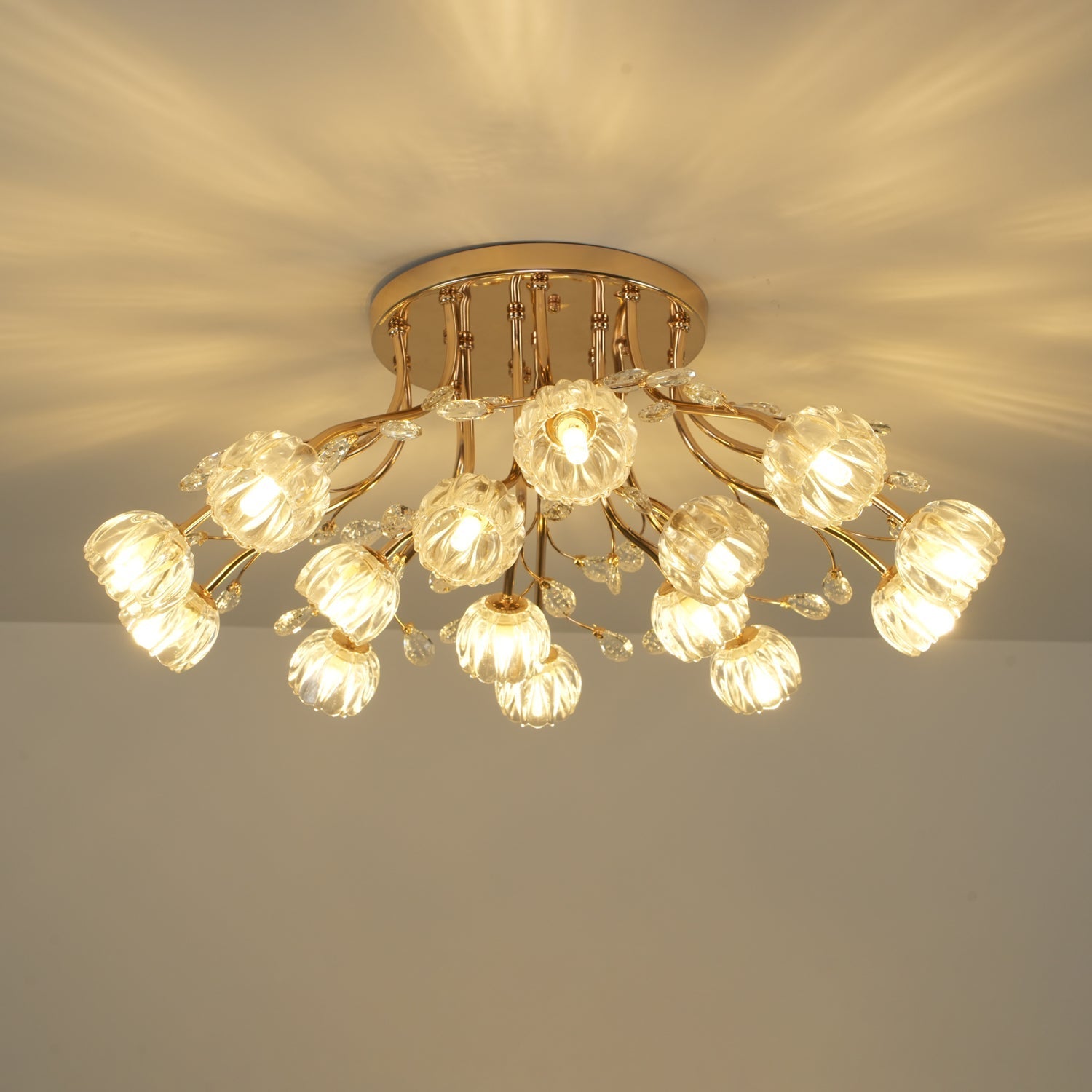 Fioris Postmodern Luxury Flower Crystal Ceiling Light-Neutral Decor