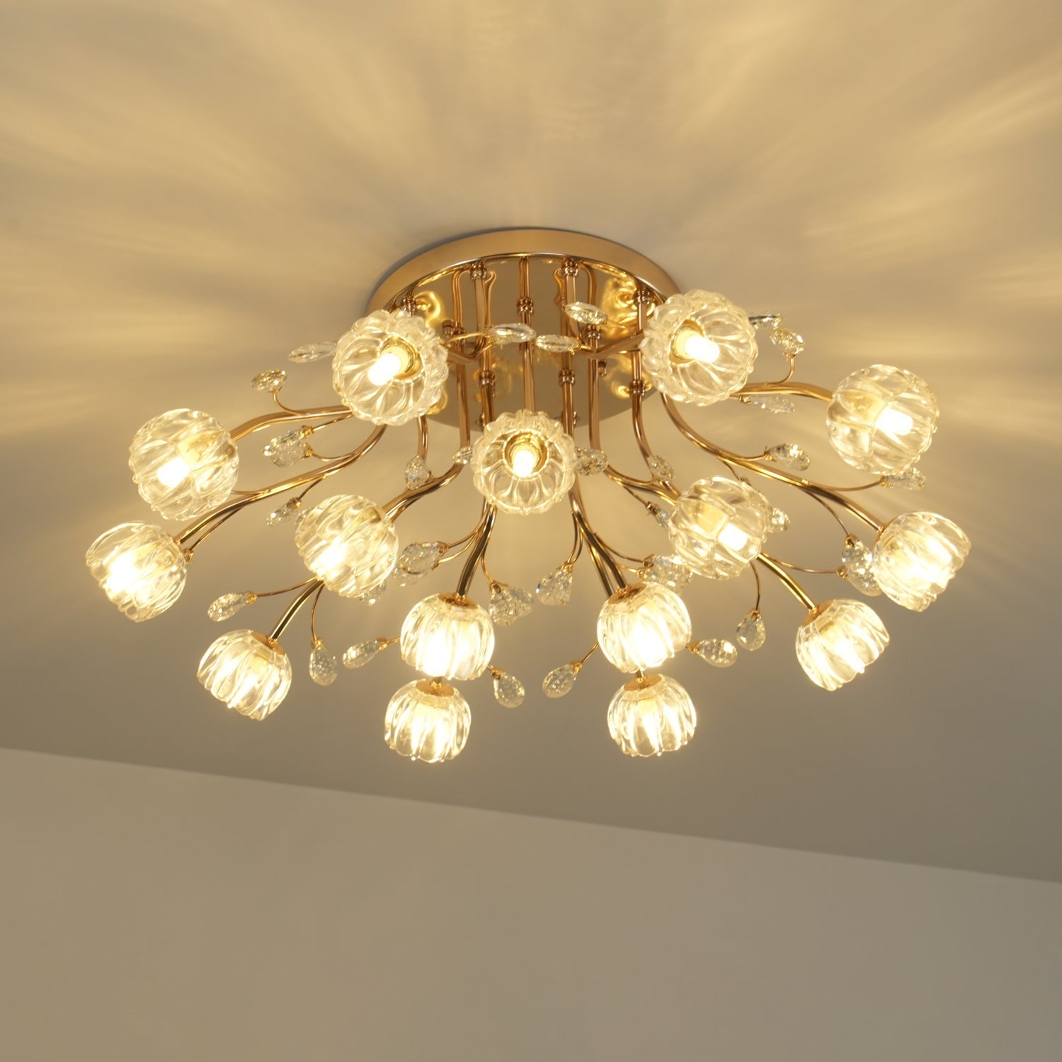 Fioris Postmodern Luxury Flower Crystal Ceiling Light-Neutral Decor
