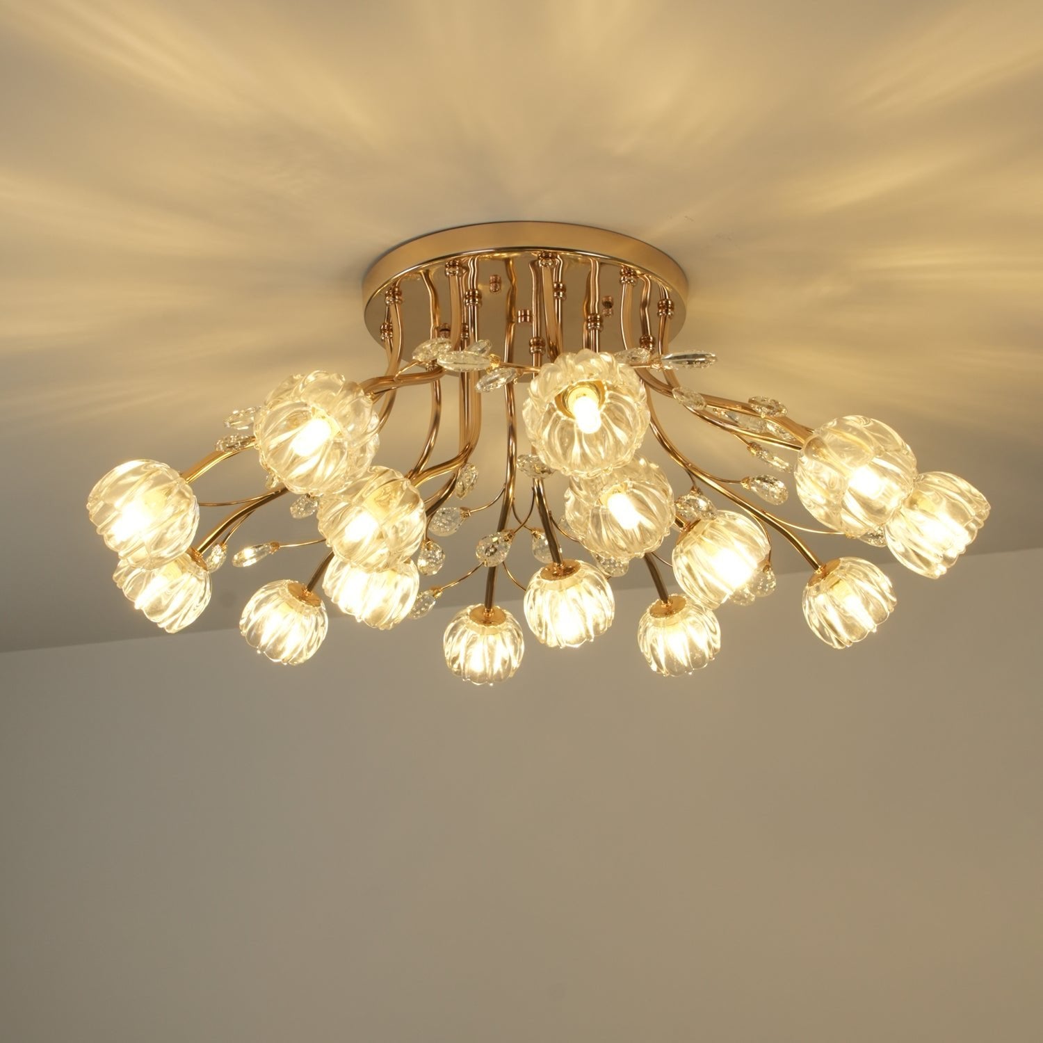 Fioris Postmodern Luxury Flower Crystal Ceiling Light-Neutral Decor
