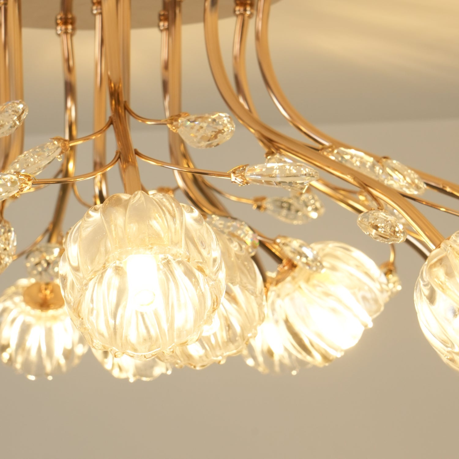 Fioris Postmodern Luxury Flower Crystal Ceiling Light-Neutral Decor