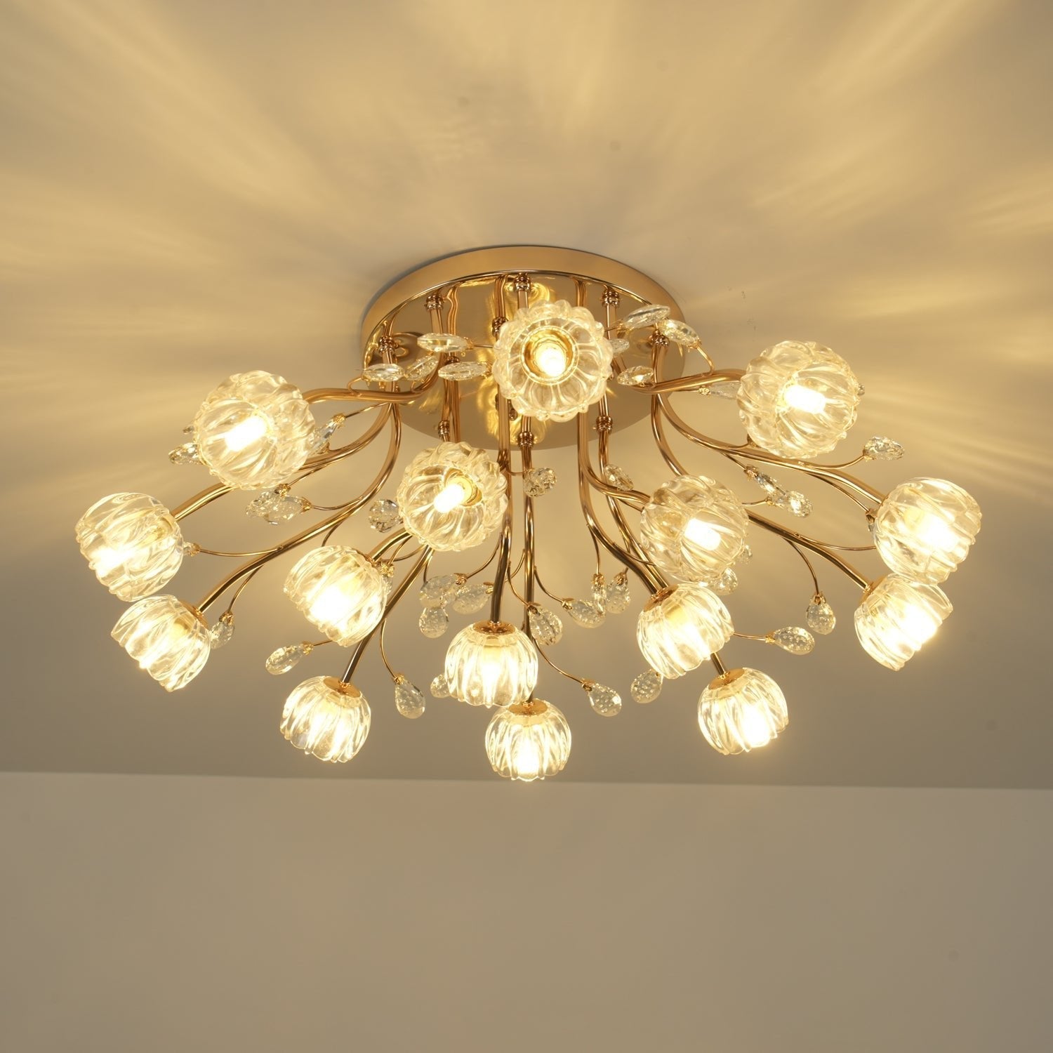 Fioris Postmodern Luxury Flower Crystal Ceiling Light-Neutral Decor