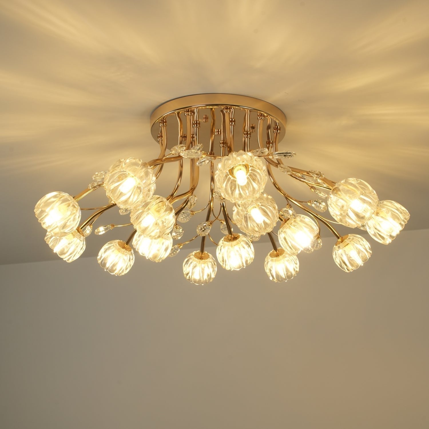 Fioris Postmodern Luxury Flower Crystal Ceiling Light-Neutral Decor