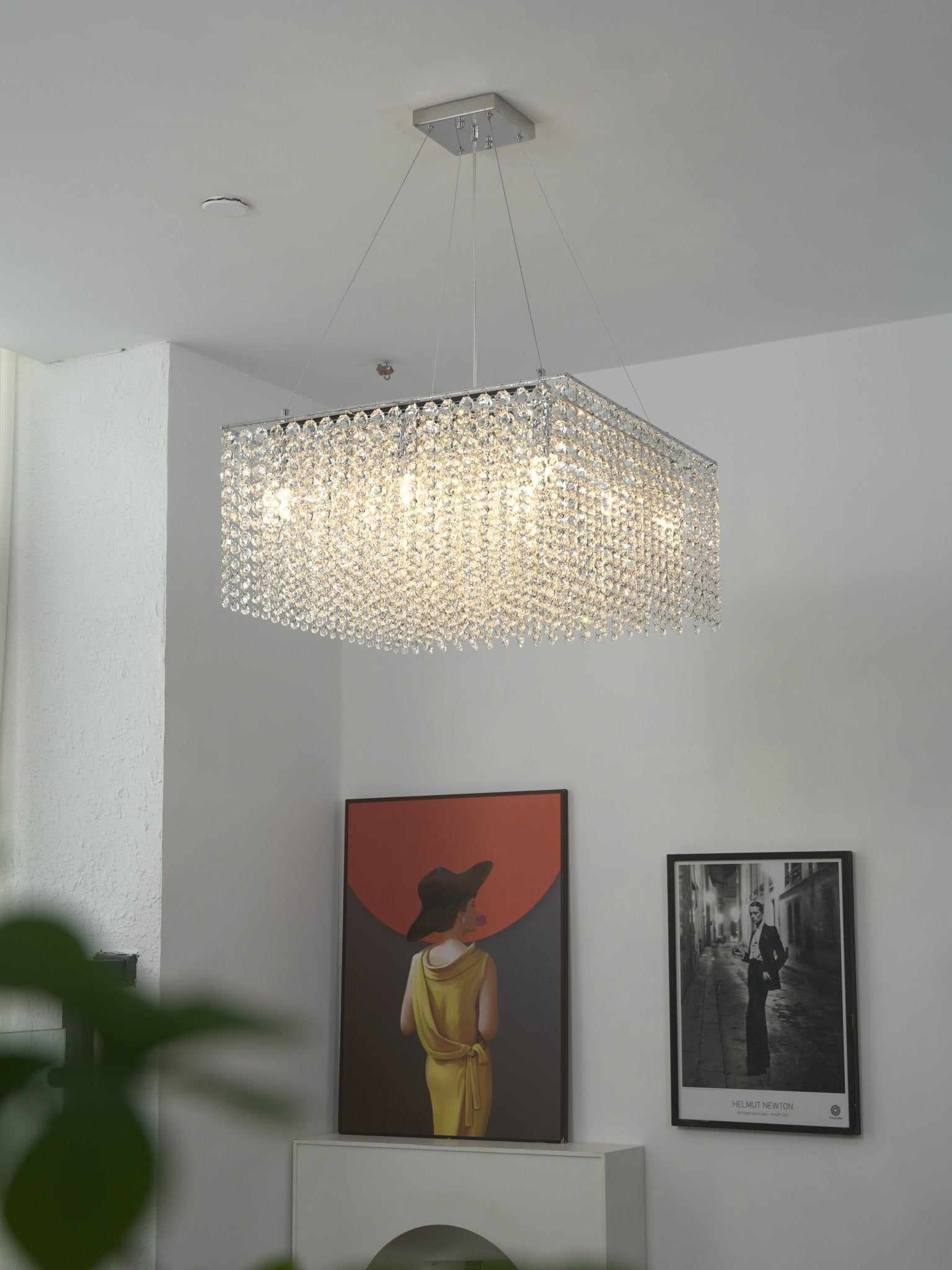 Crystal Frame Chandelier-Neutral Decor