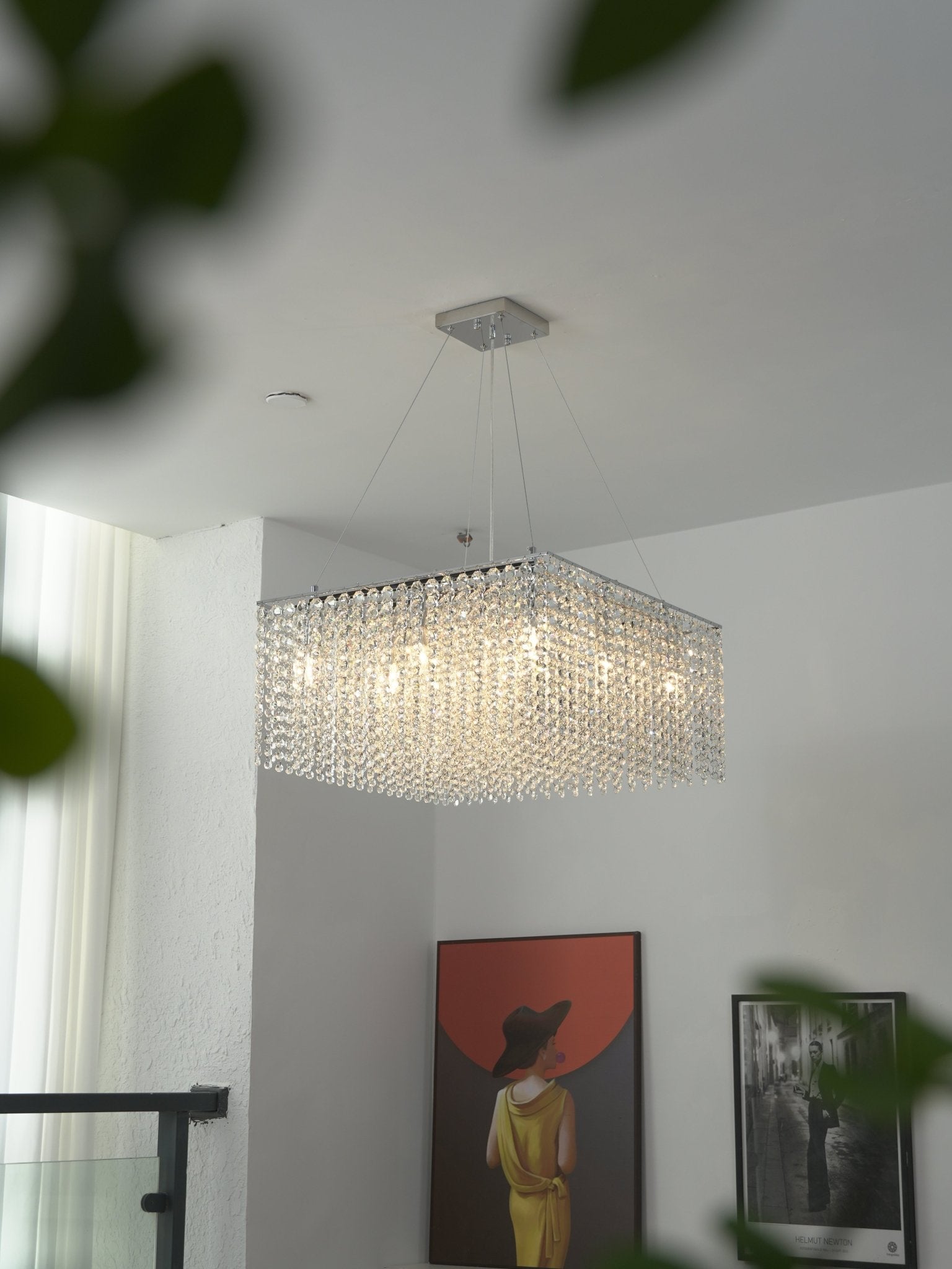 Crystal Frame Chandelier-Neutral Decor