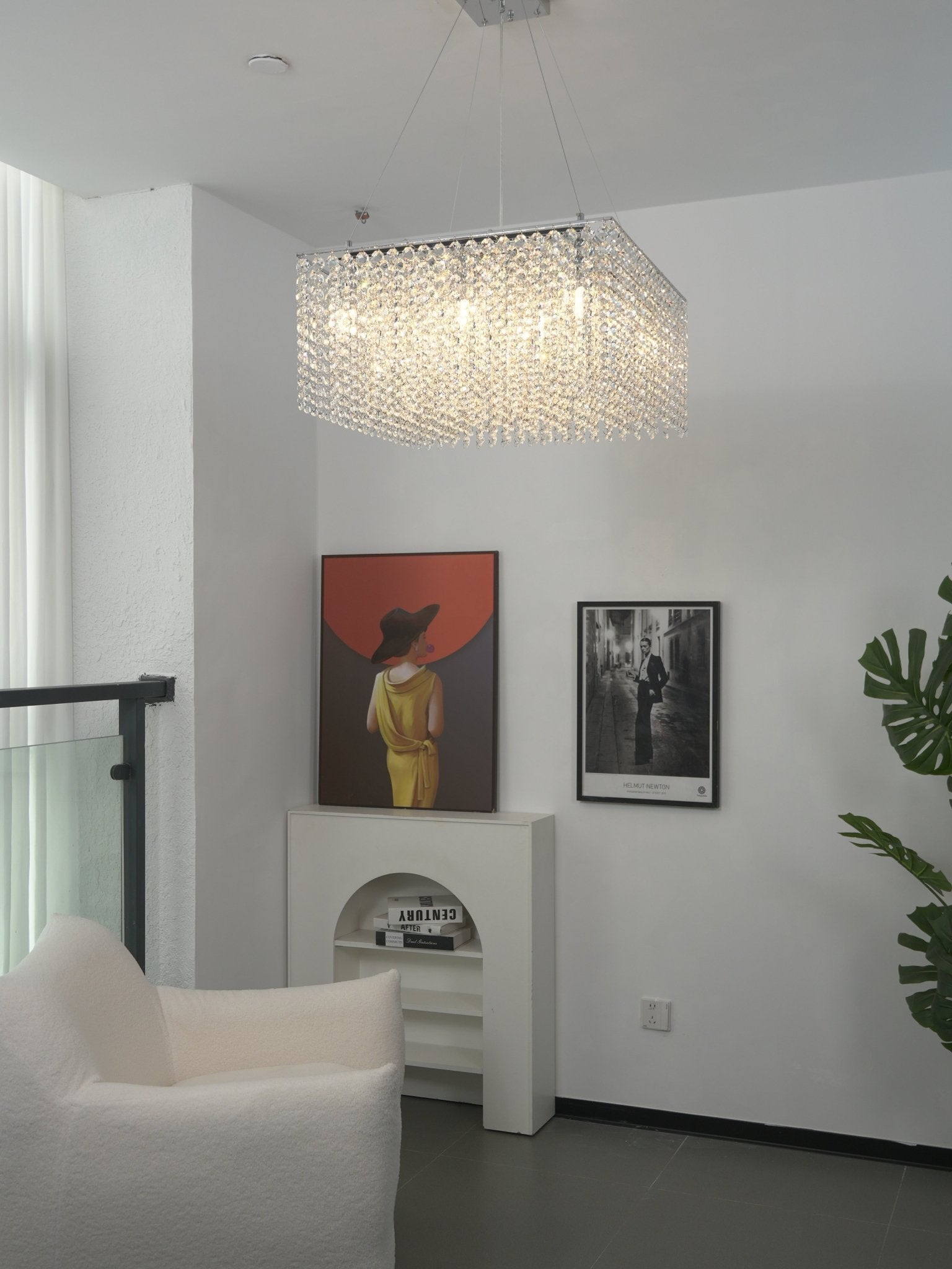 Crystal Frame Chandelier-Neutral Decor