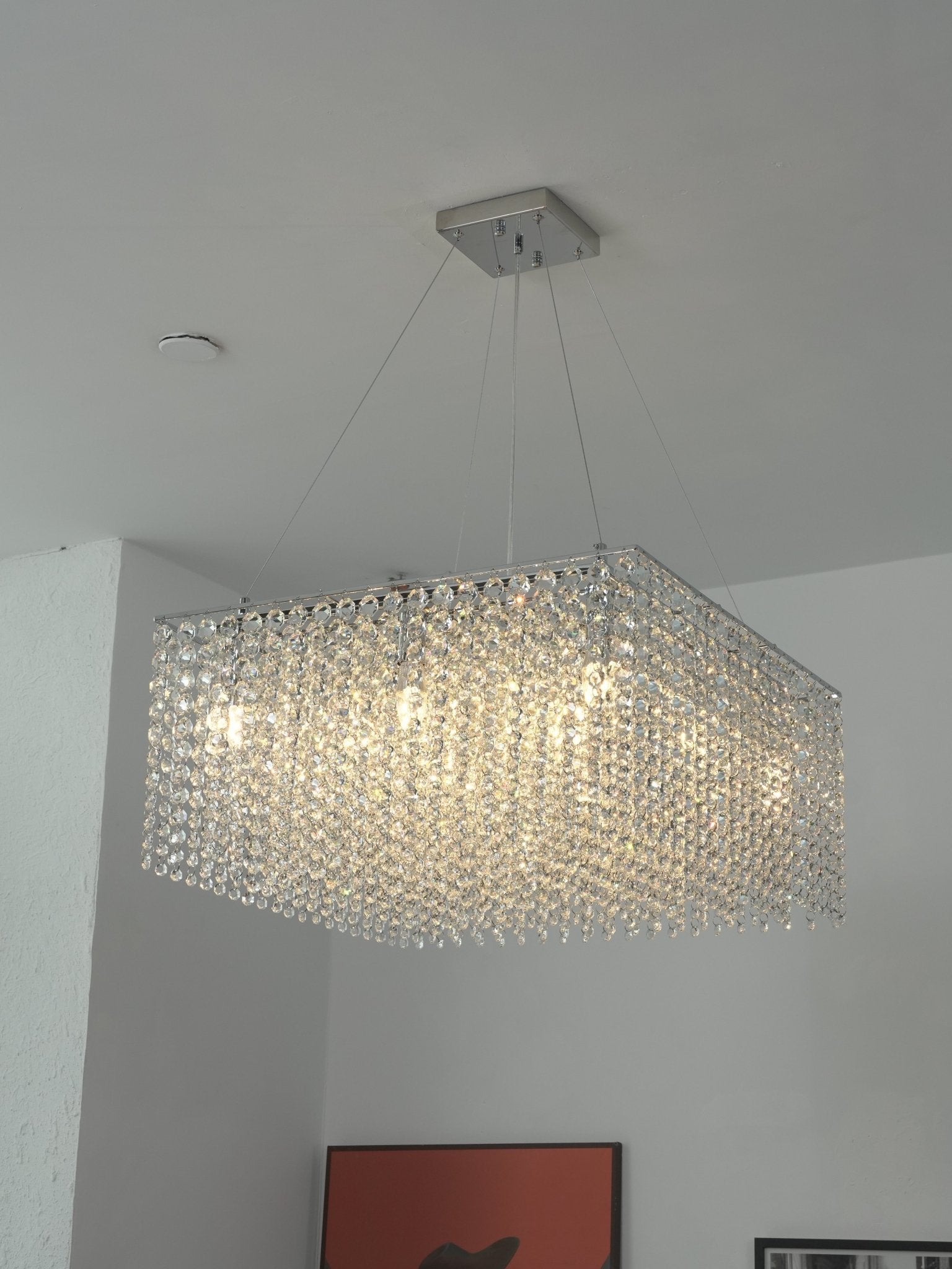 Crystal Frame Chandelier-Neutral Decor