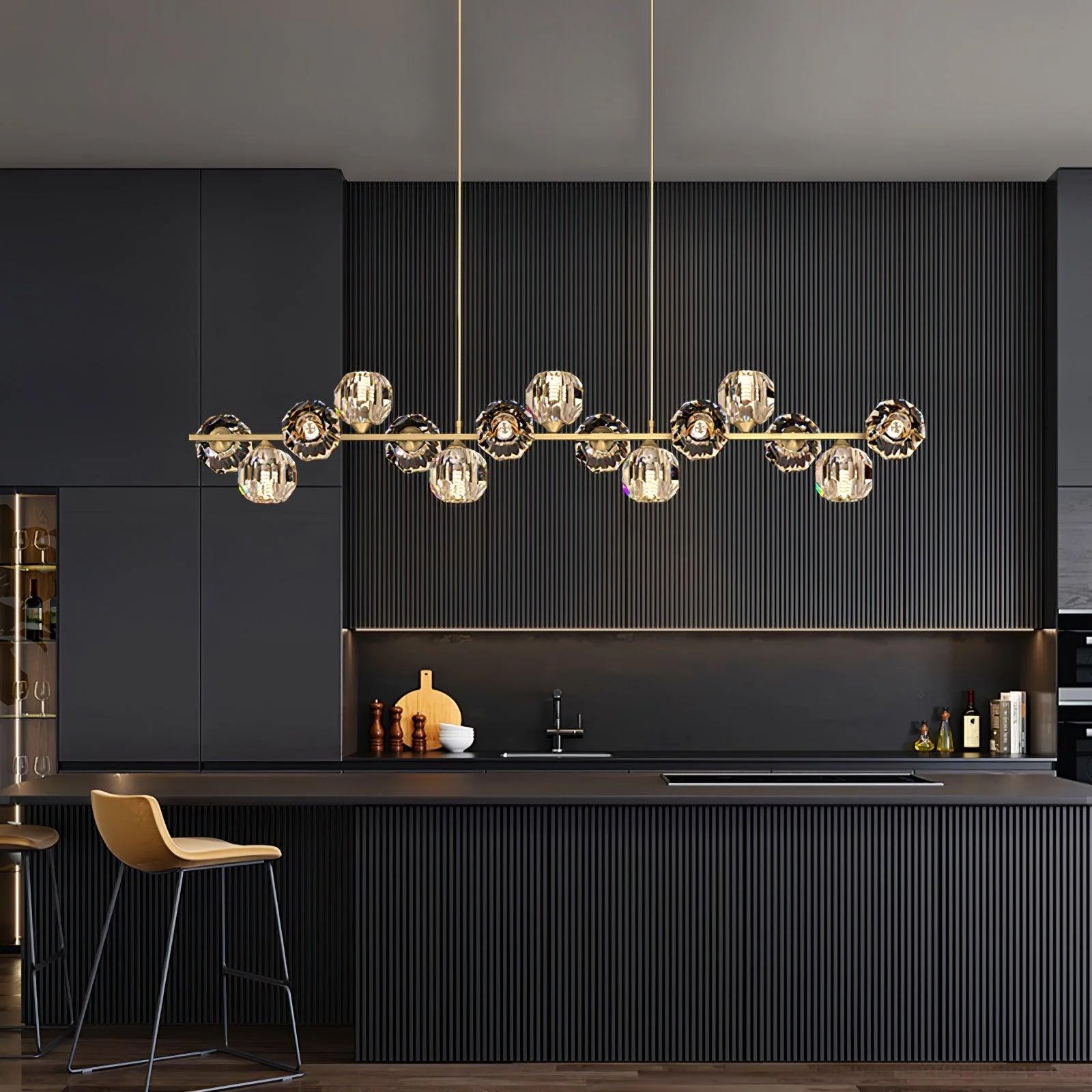 Drivel Postmodern Luxury Ball Brass Crystal Glass Chandelier-Neutral Decor