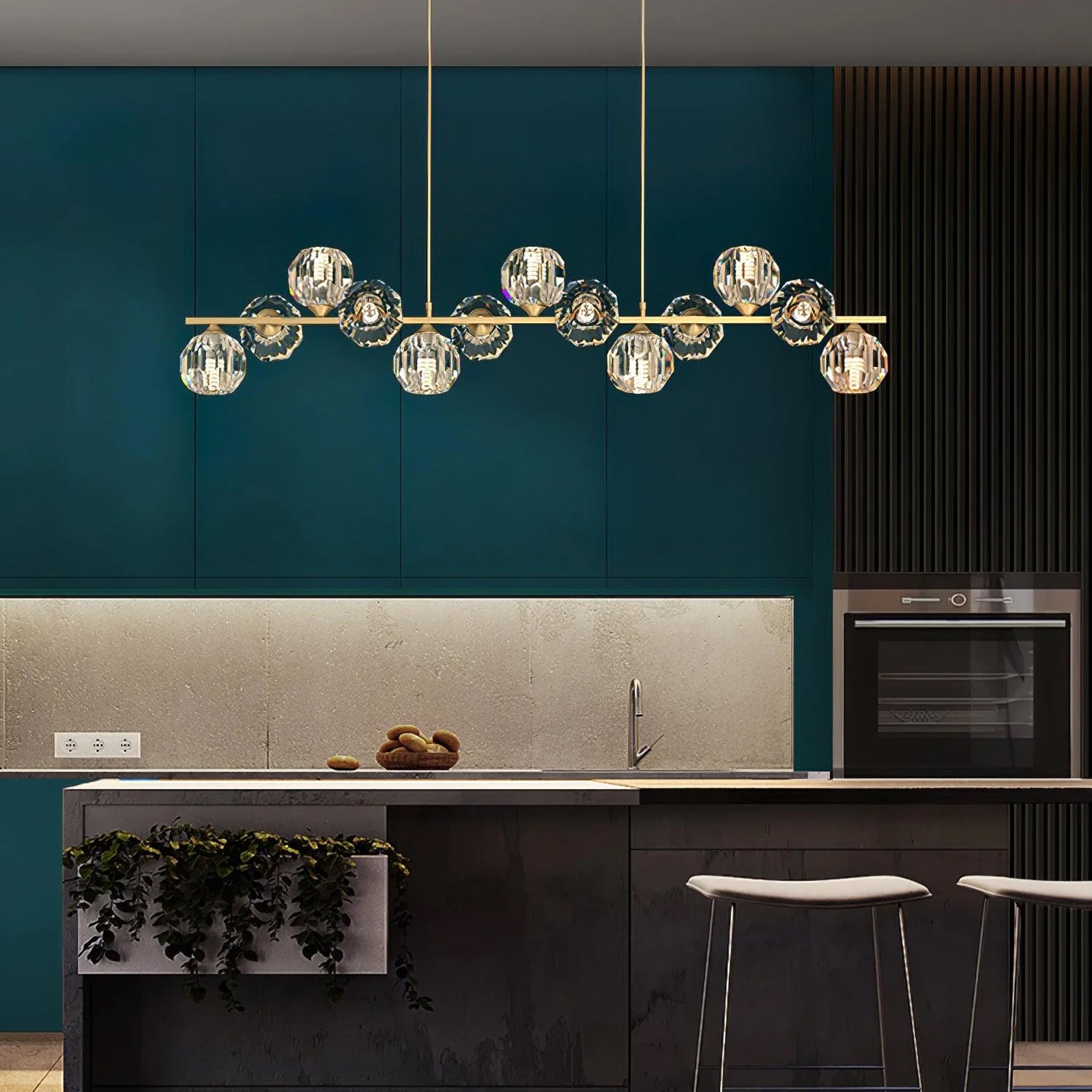 Drivel Postmodern Luxury Ball Brass Crystal Glass Chandelier-Neutral Decor
