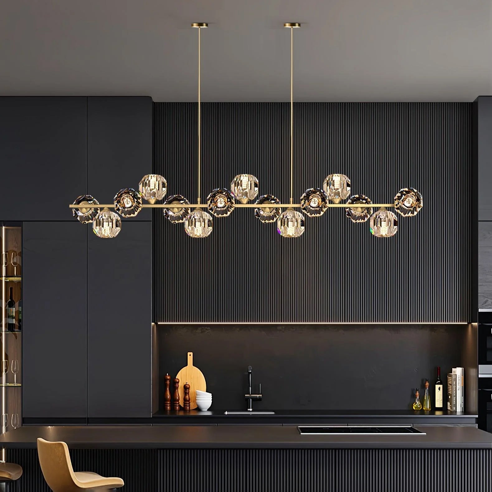 Drivel Postmodern Luxury Ball Brass Crystal Glass Chandelier-Neutral Decor