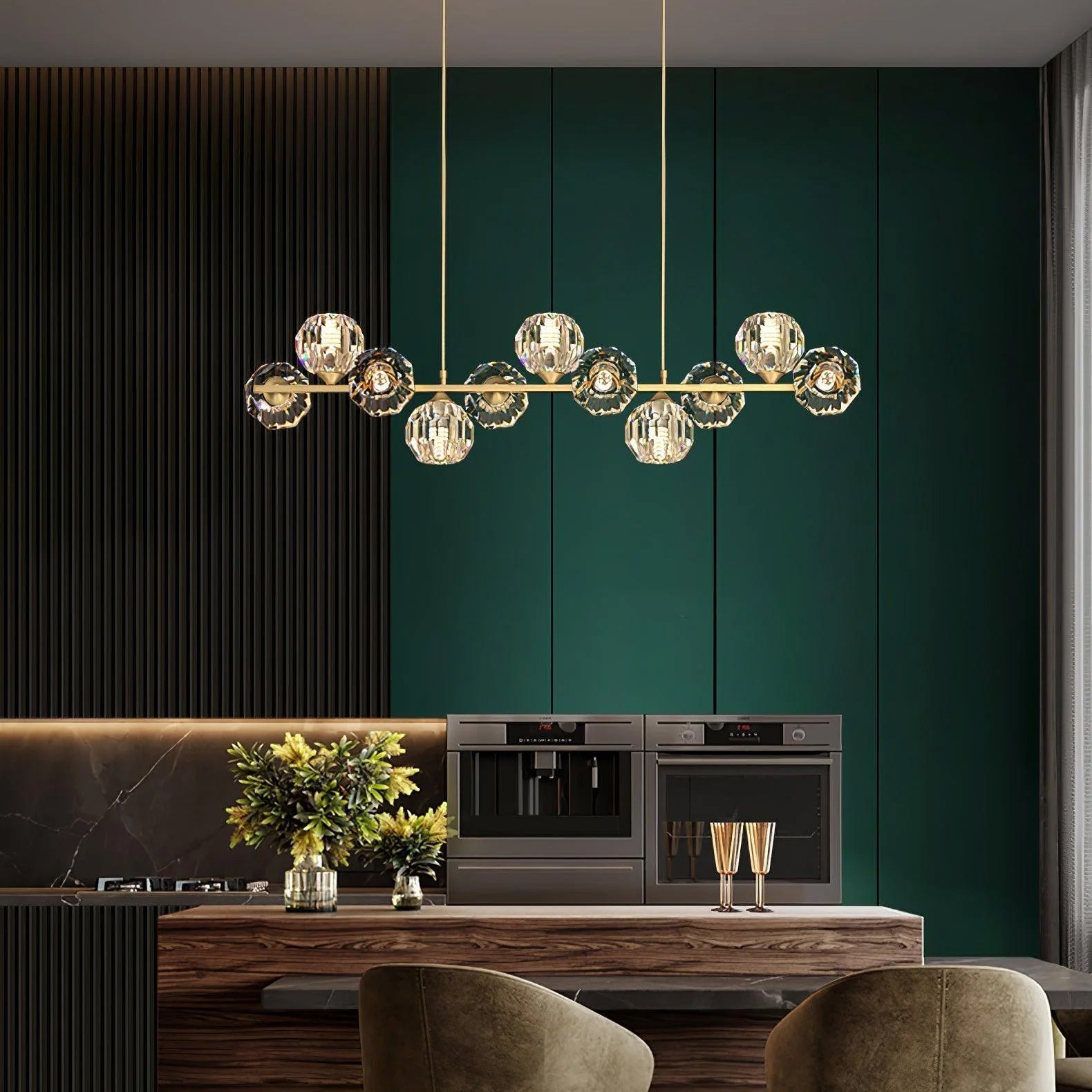 Drivel Postmodern Luxury Ball Brass Crystal Glass Chandelier-Neutral Decor