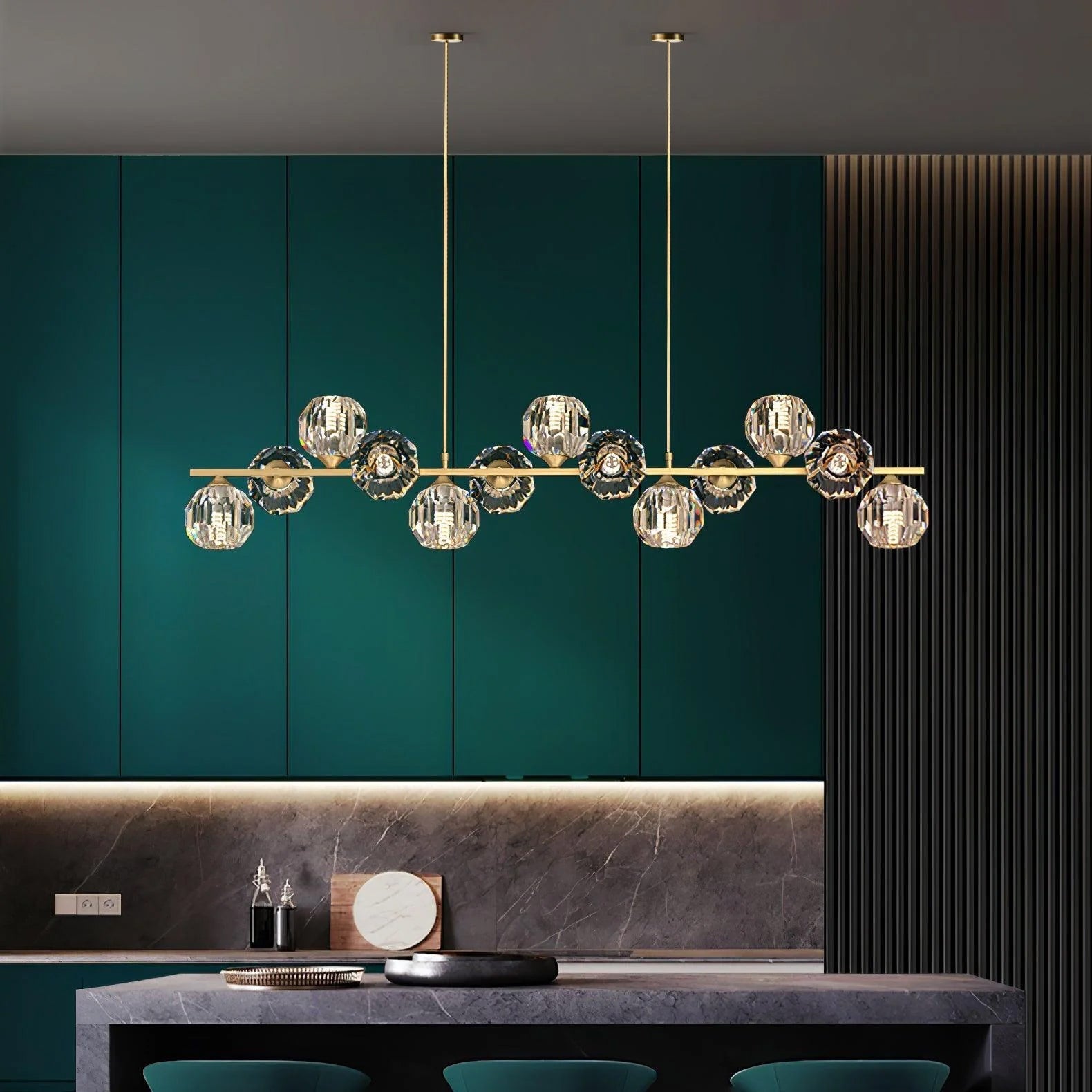 Drivel Postmodern Luxury Ball Brass Crystal Glass Chandelier-Neutral Decor
