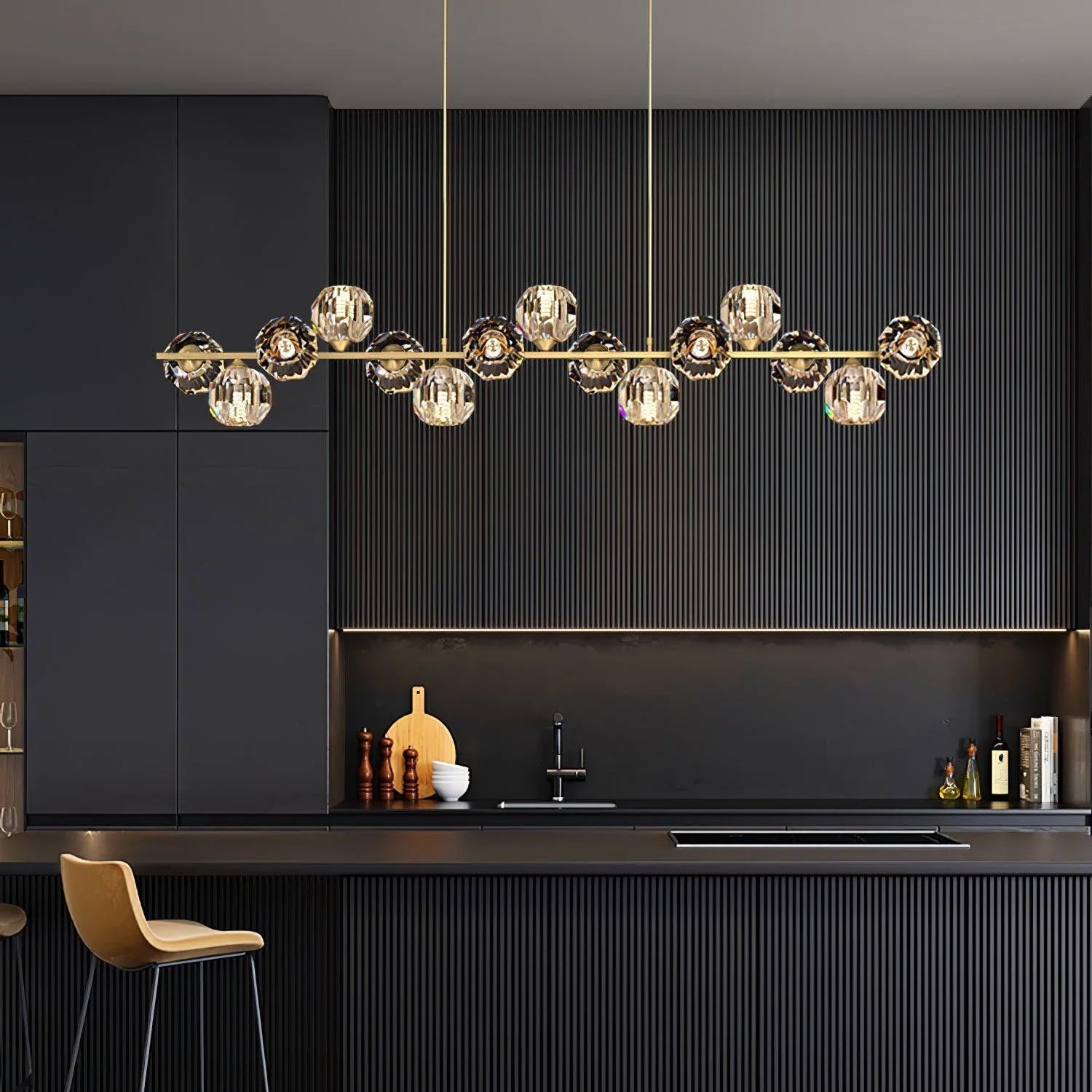 Drivel Postmodern Luxury Ball Brass Crystal Glass Chandelier-Neutral Decor
