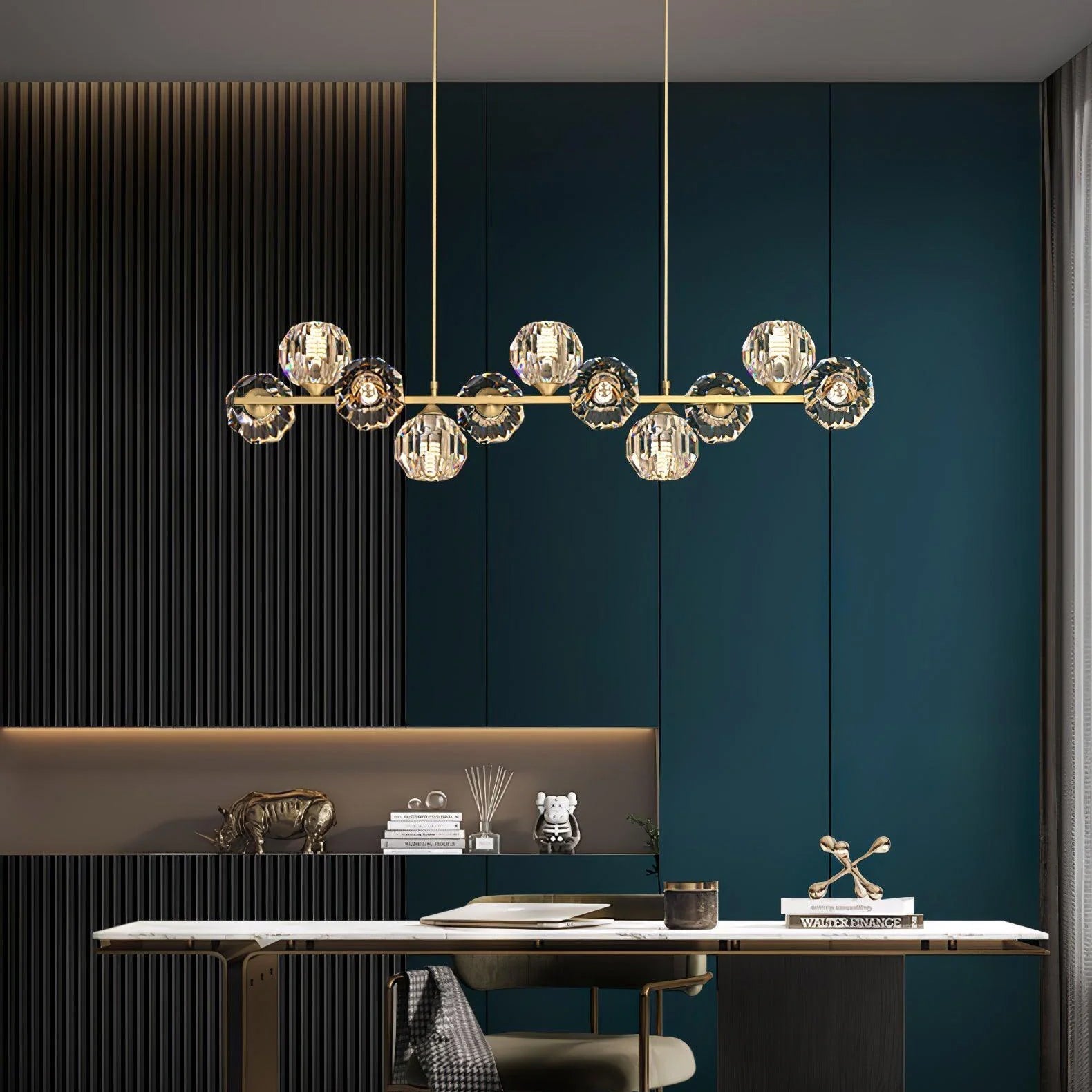Drivel Postmodern Luxury Ball Brass Crystal Glass Chandelier-Neutral Decor