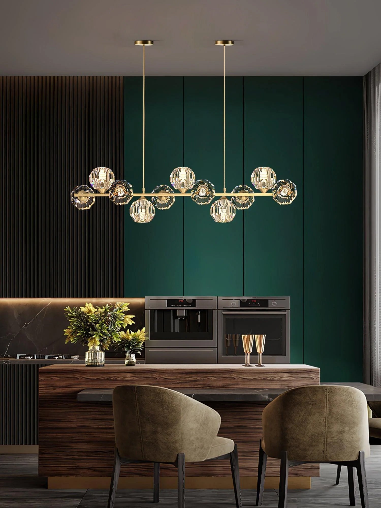 Drivel Postmodern Luxury Ball Brass Crystal Glass Chandelier-Neutral Decor