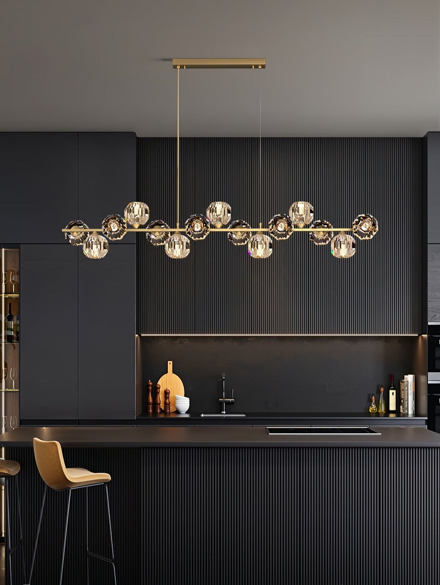 Crystal Glass Ball Chandelier-Neutral Decor