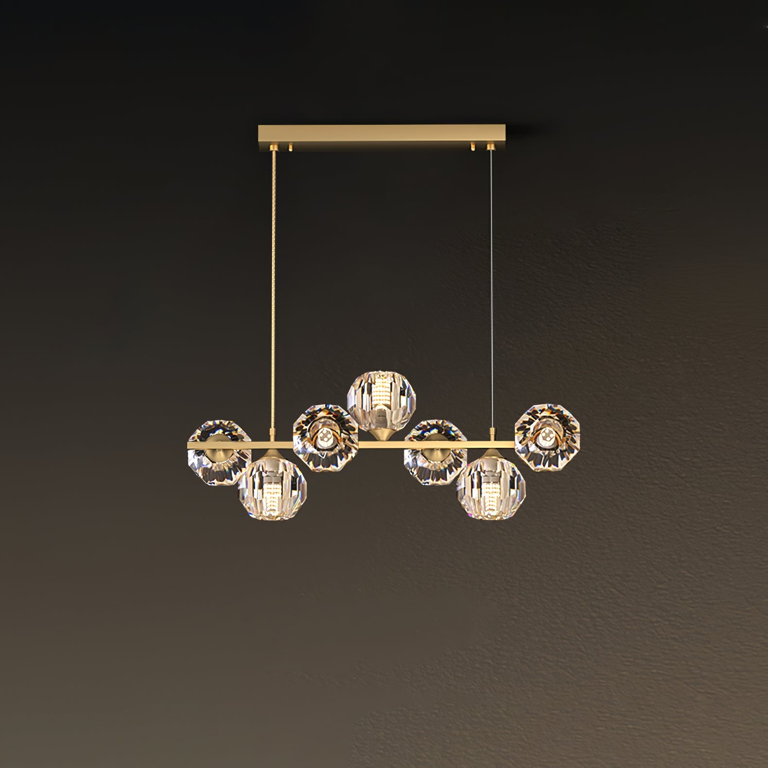 Crystal Glass Ball Chandelier-Neutral Decor