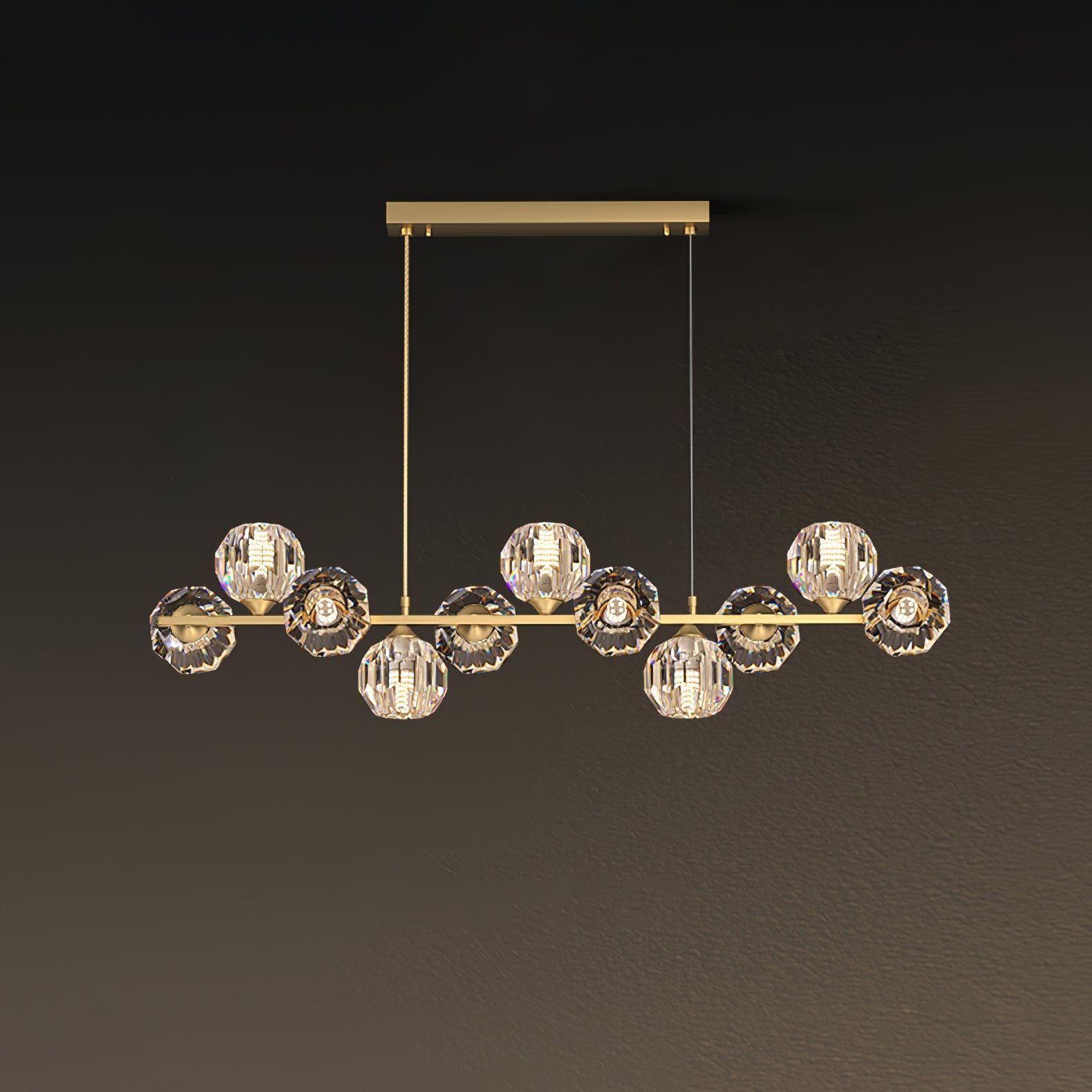 Crystal Glass Ball Chandelier-Neutral Decor