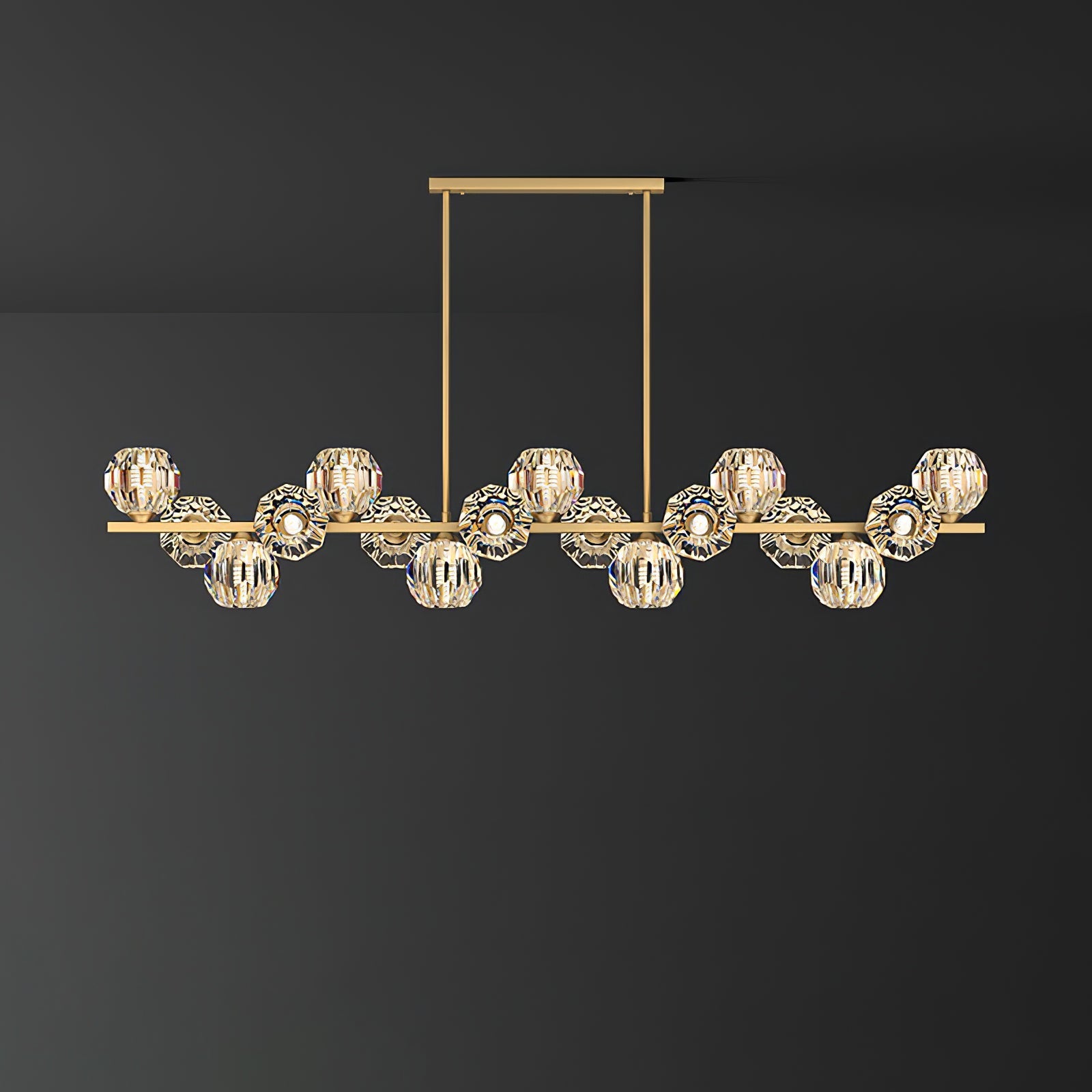 Crystal Glass Ball Chandelier-Neutral Decor