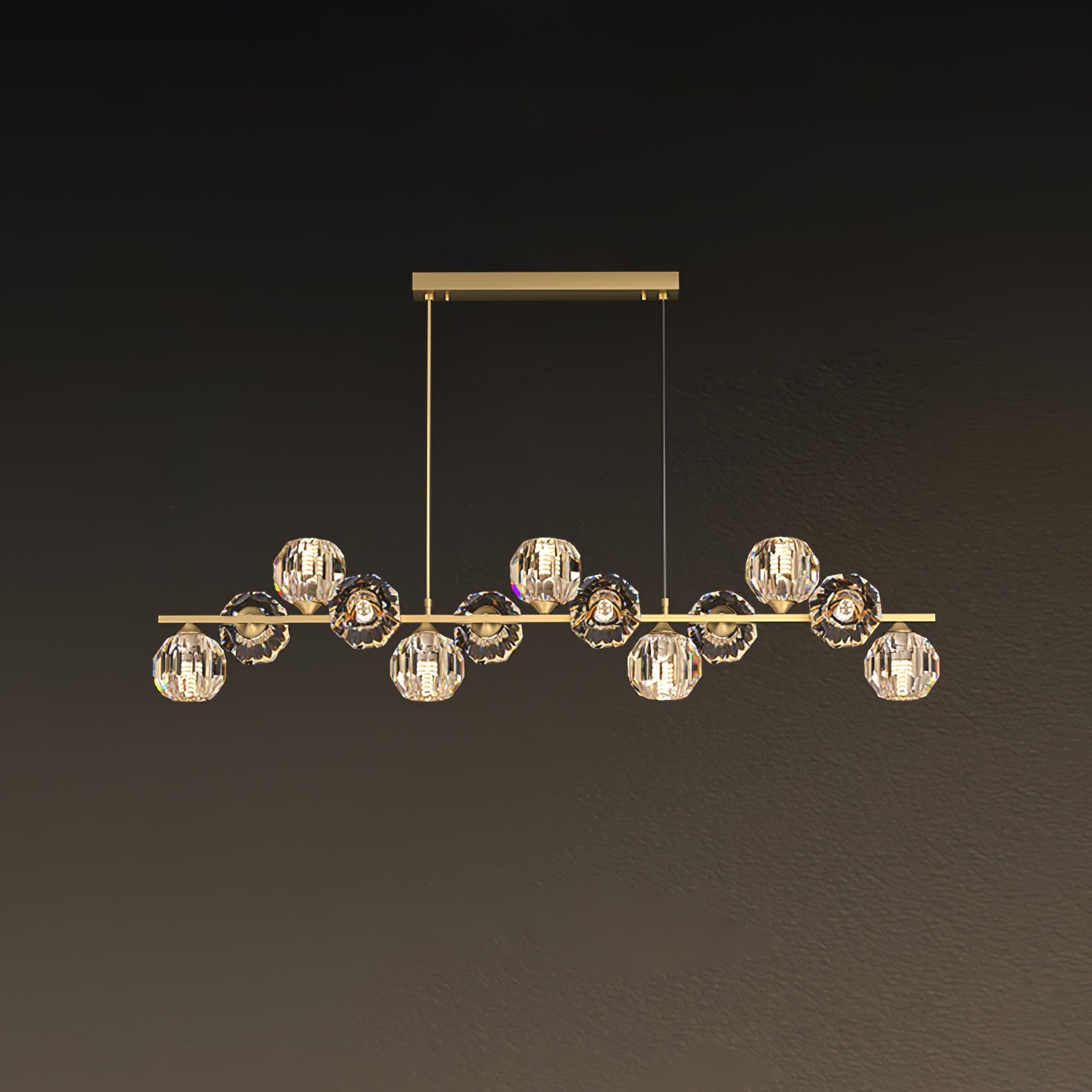 Crystal Glass Ball Chandelier-Neutral Decor