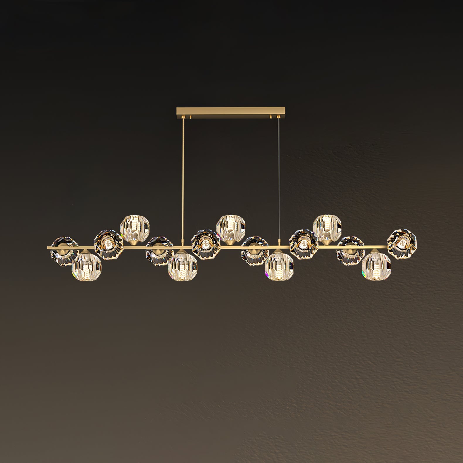 Crystal Glass Ball Chandelier-Neutral Decor