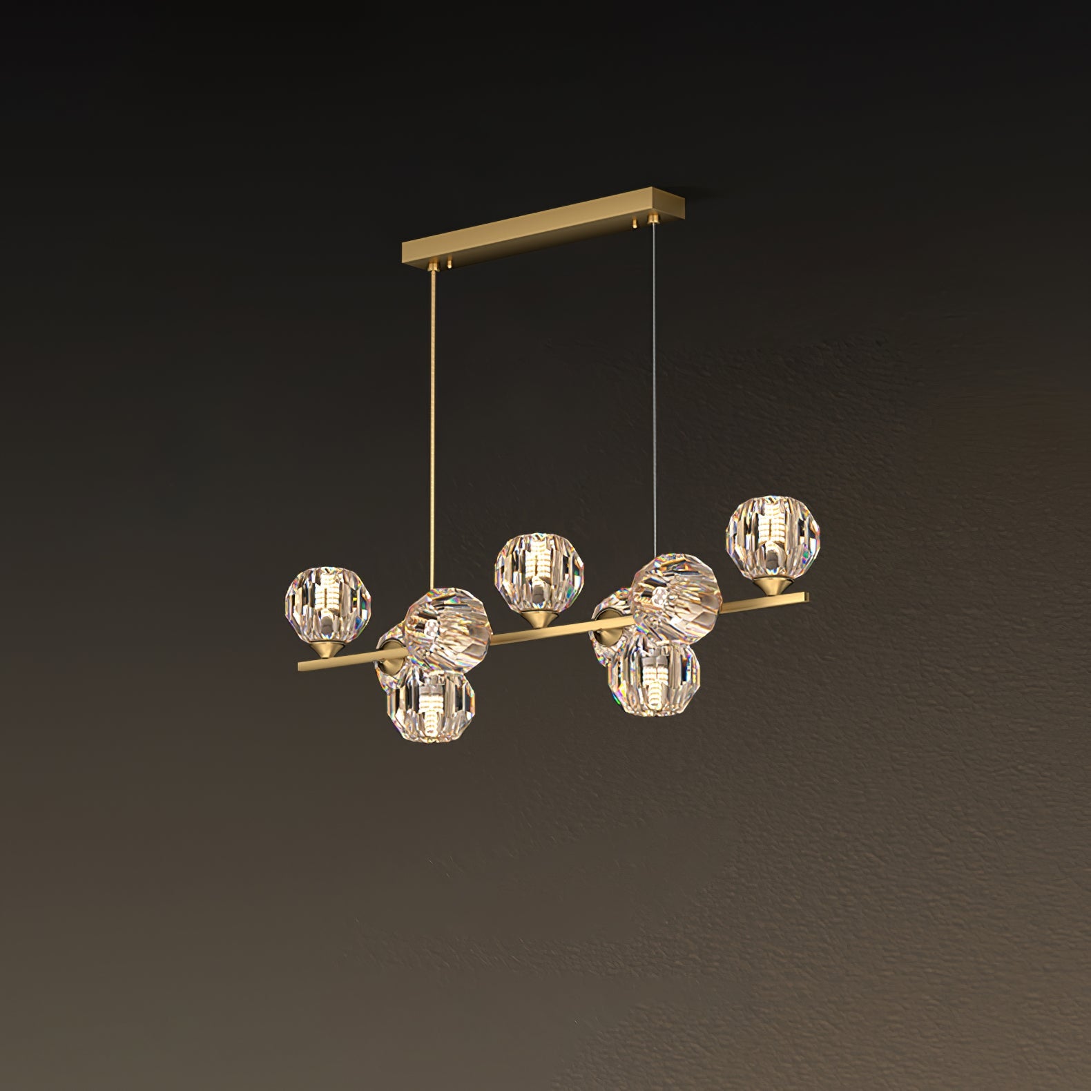 Crystal Glass Ball Chandelier-Neutral Decor
