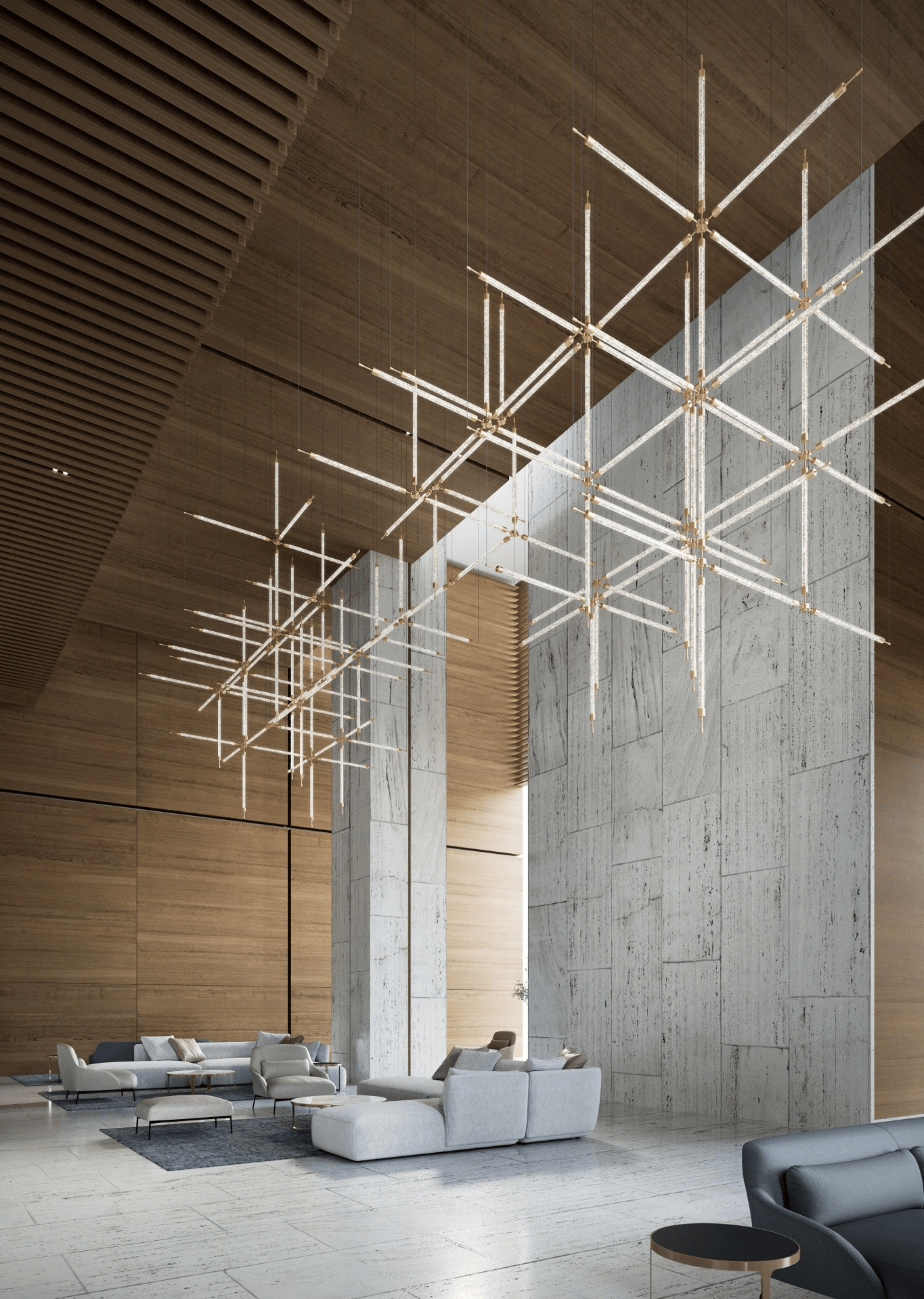 Crystal Grid Customize Chandelier-Neutral Decor