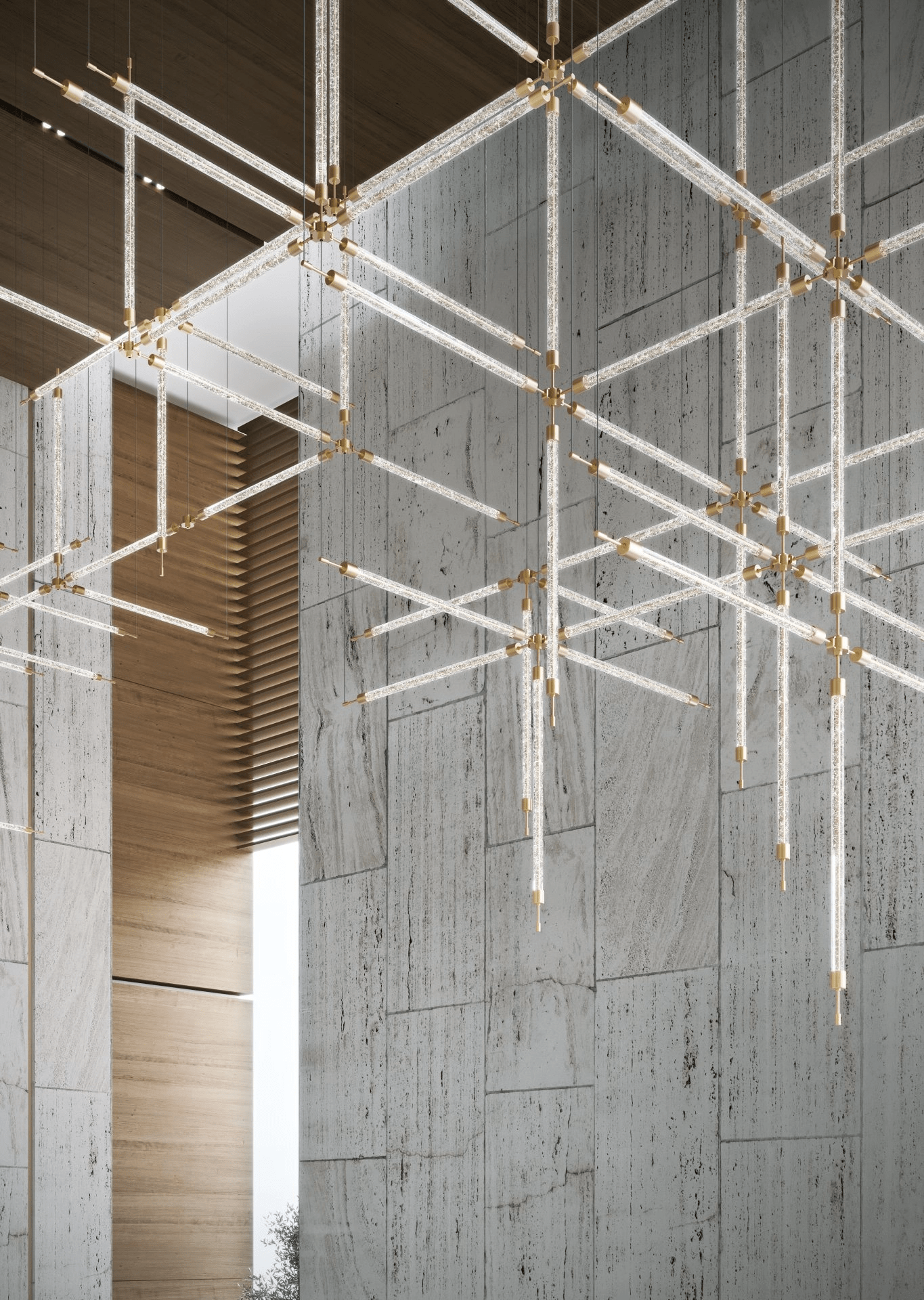 Crystal Grid Customize Chandelier-Neutral Decor