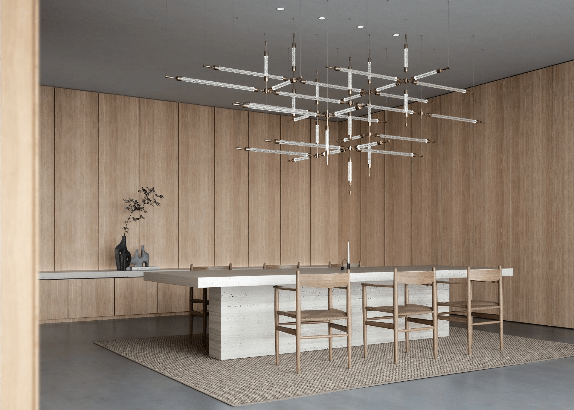 Crystal Grid Customize Chandelier-Neutral Decor
