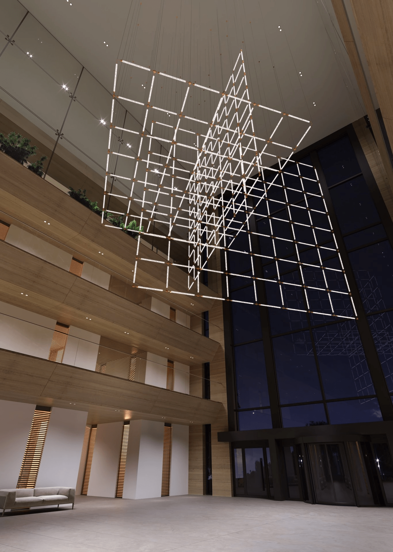 Crystal Grid Customize Chandelier-Neutral Decor