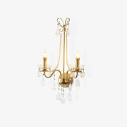 Nydoraris Elegance Pearl Chain Crystal Wall Lamp-Neutral Decor