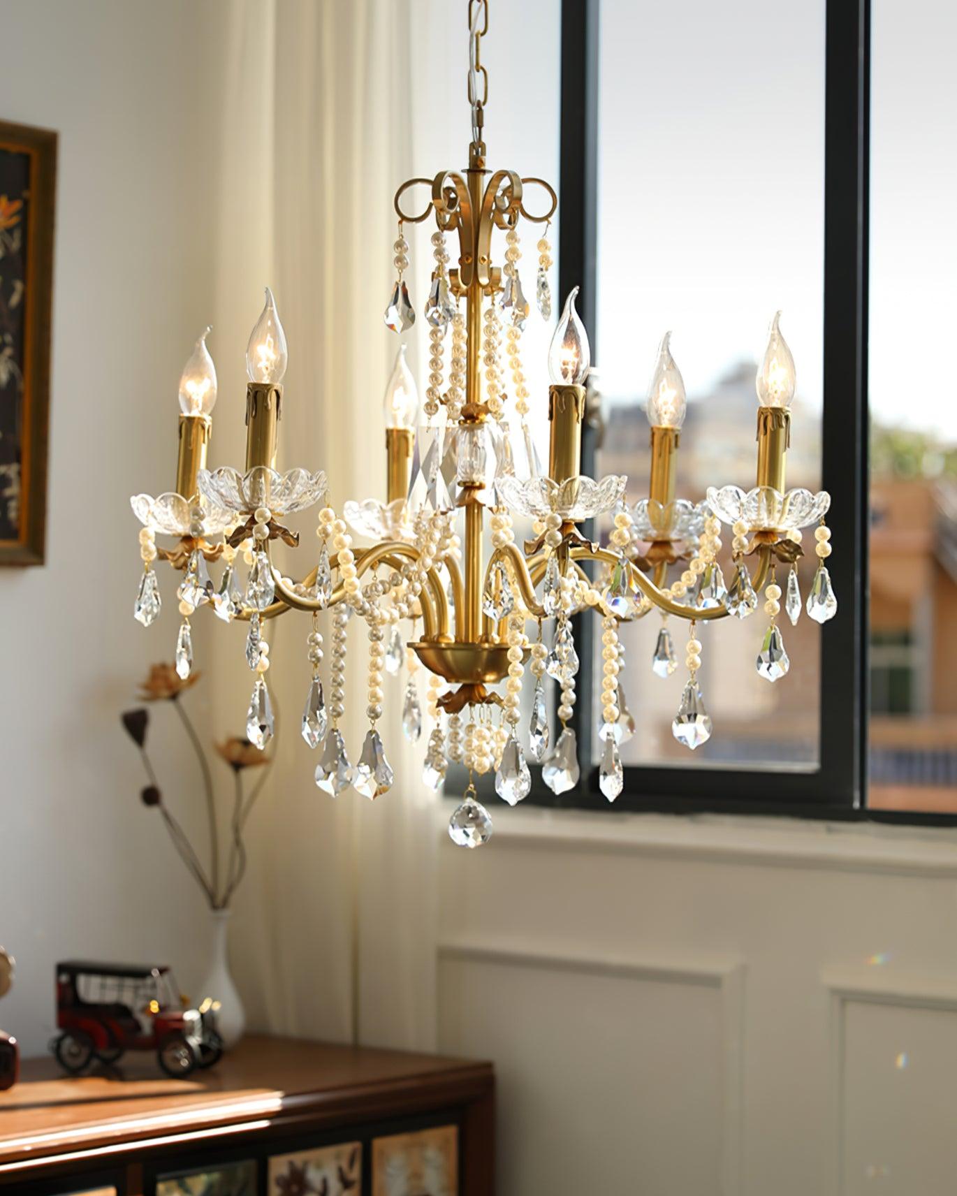 Lustra Chandelier Crystal Pearl-Neutral Decor