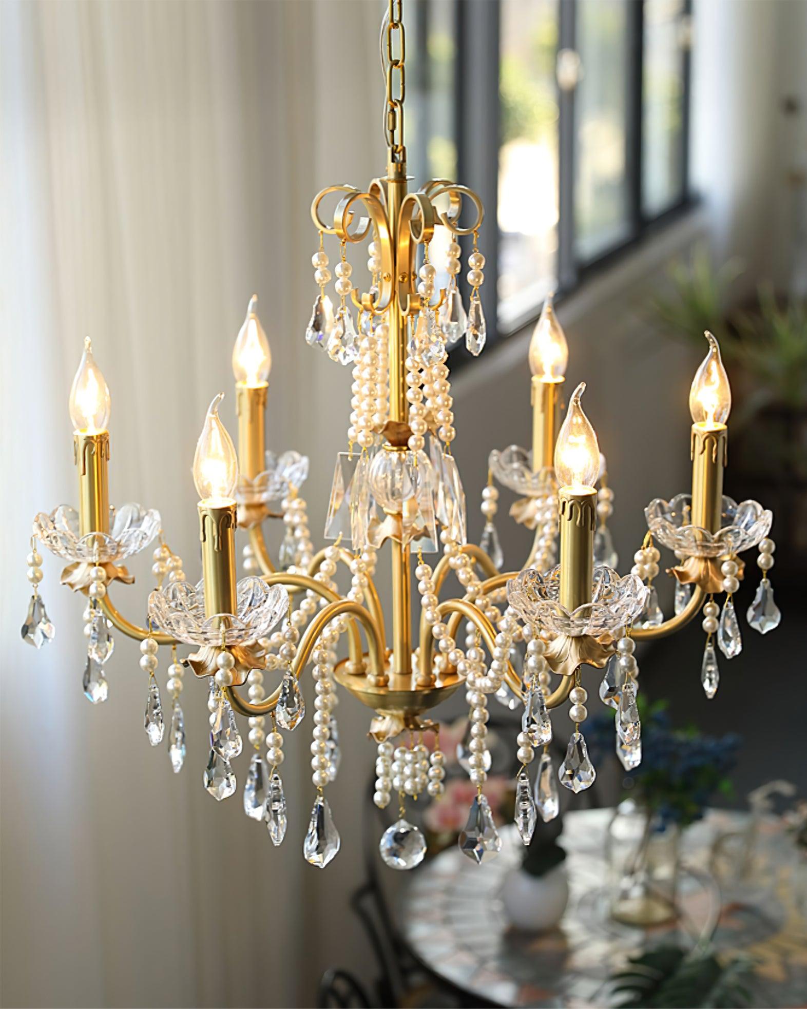 Lustra Chandelier Crystal Pearl-Neutral Decor