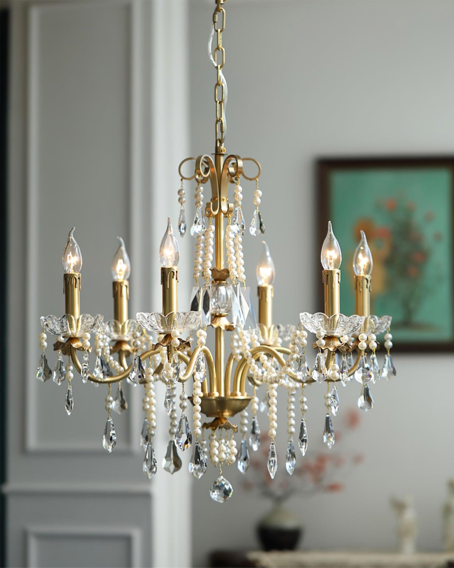 Lustra Chandelier Crystal Pearl-Neutral Decor