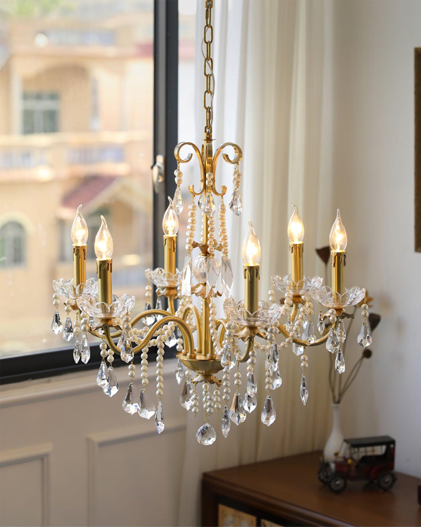 Lustra Chandelier Crystal Pearl-Neutral Decor