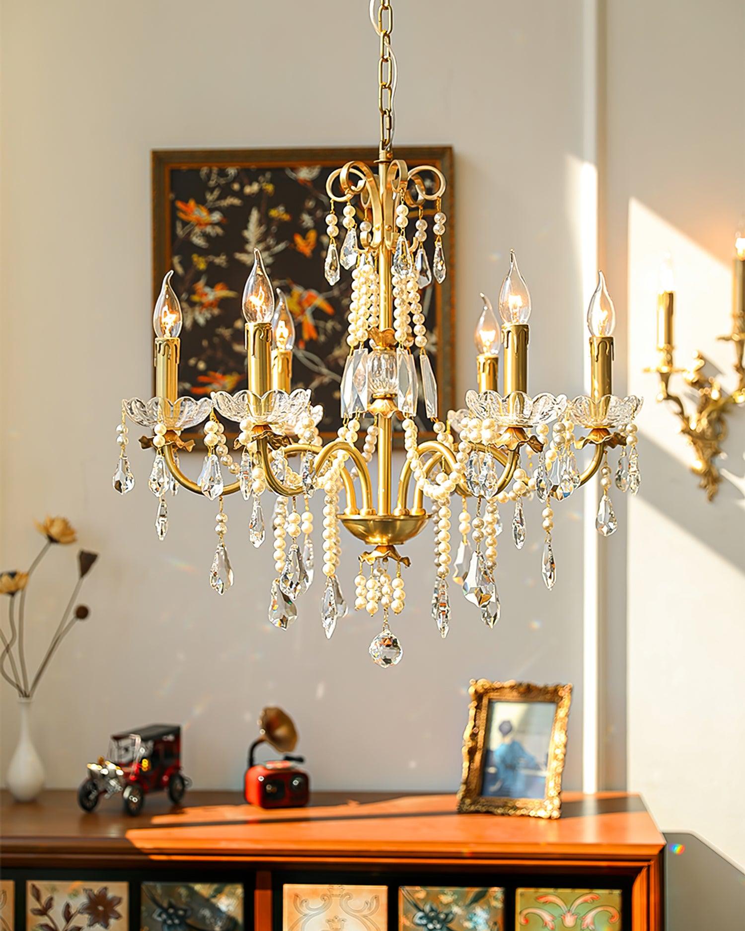 Lustra Chandelier Crystal Pearl-Neutral Decor