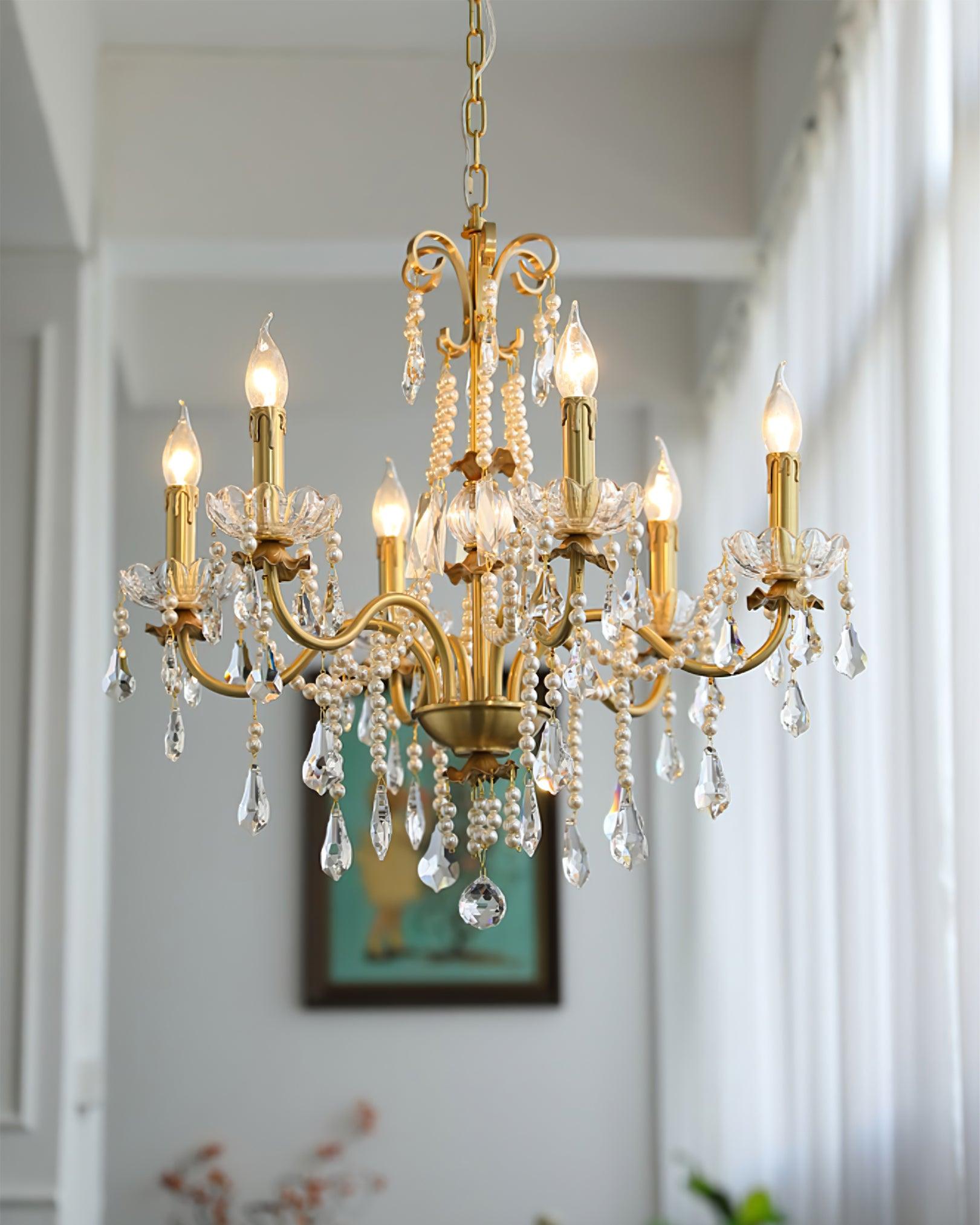 Lustra Chandelier Crystal Pearl-Neutral Decor