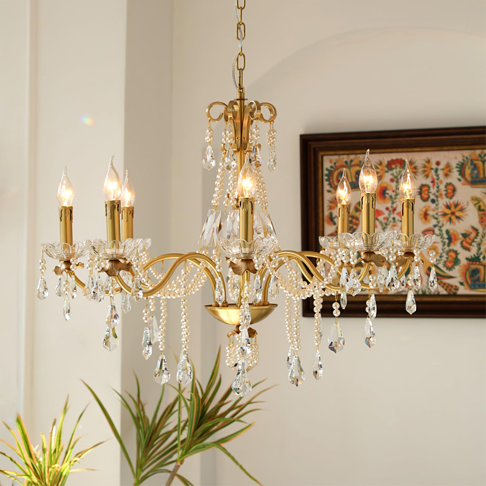 Lustra Chandelier Crystal Pearl-Neutral Decor