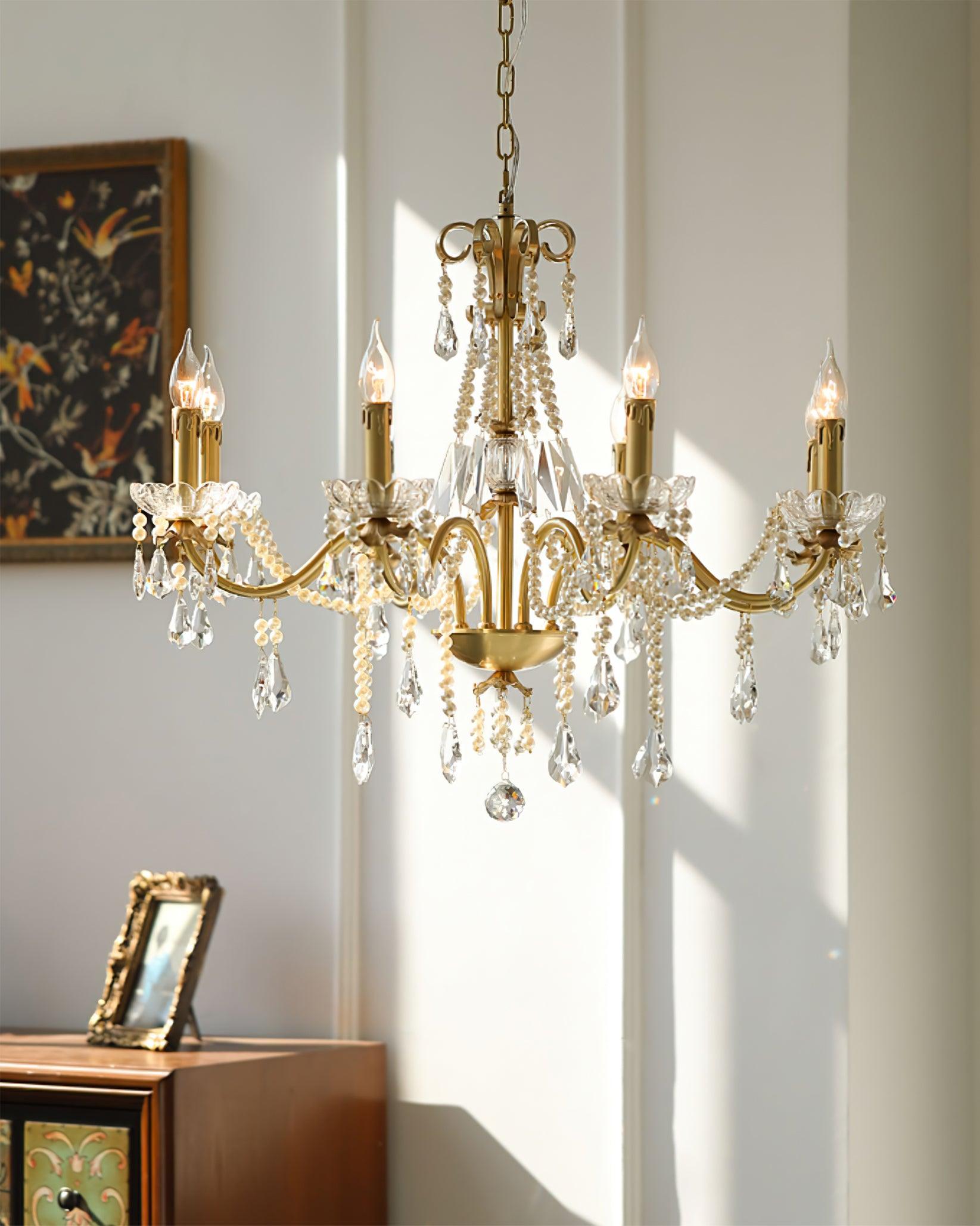 Lustra Chandelier Crystal Pearl-Neutral Decor