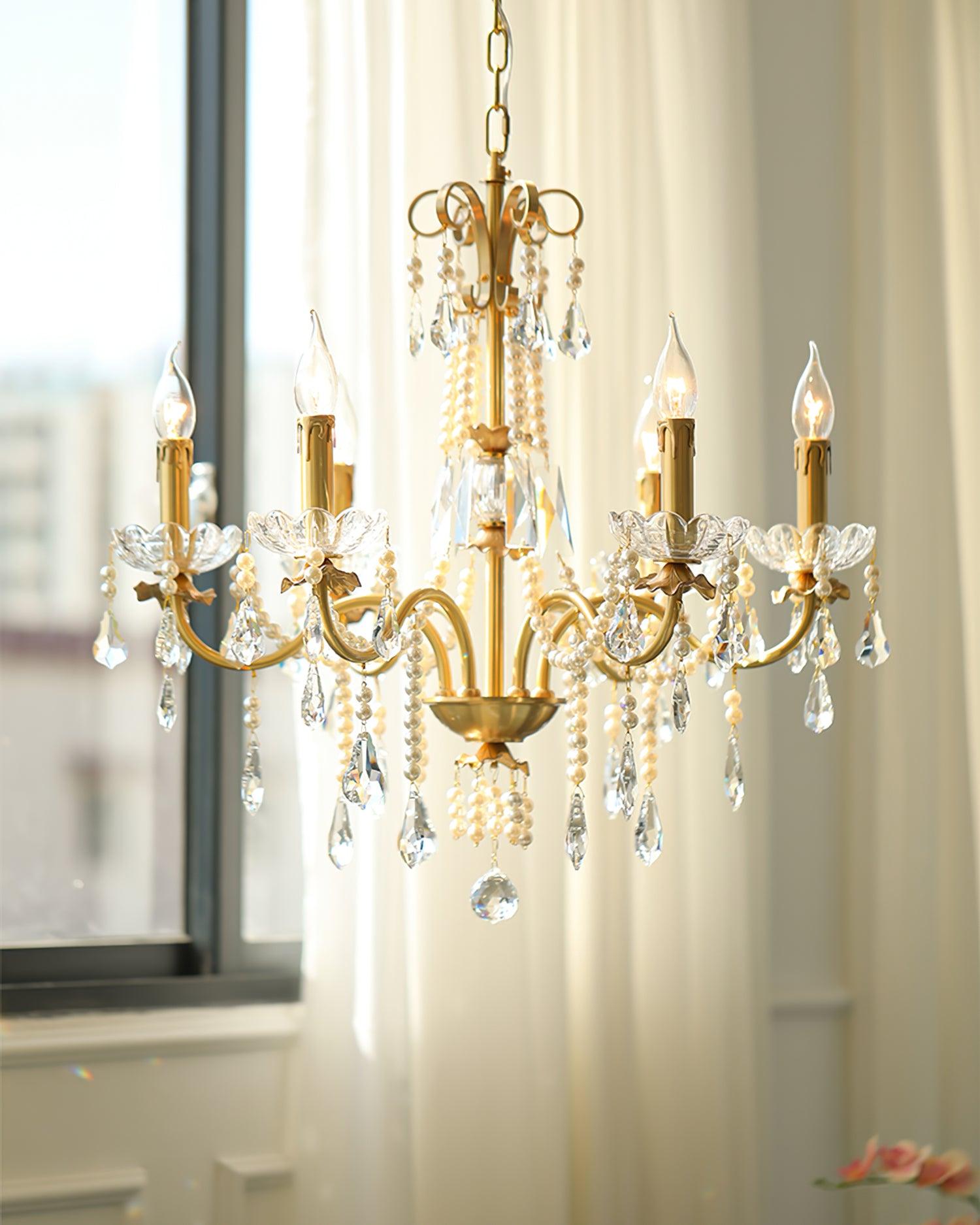 Lustra Chandelier Crystal Pearl-Neutral Decor