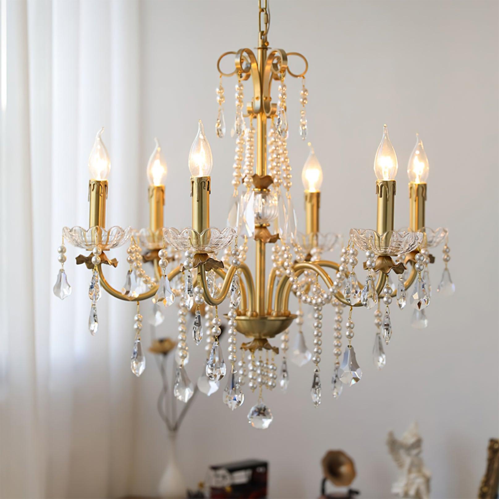 Lustra Chandelier Crystal Pearl-Neutral Decor
