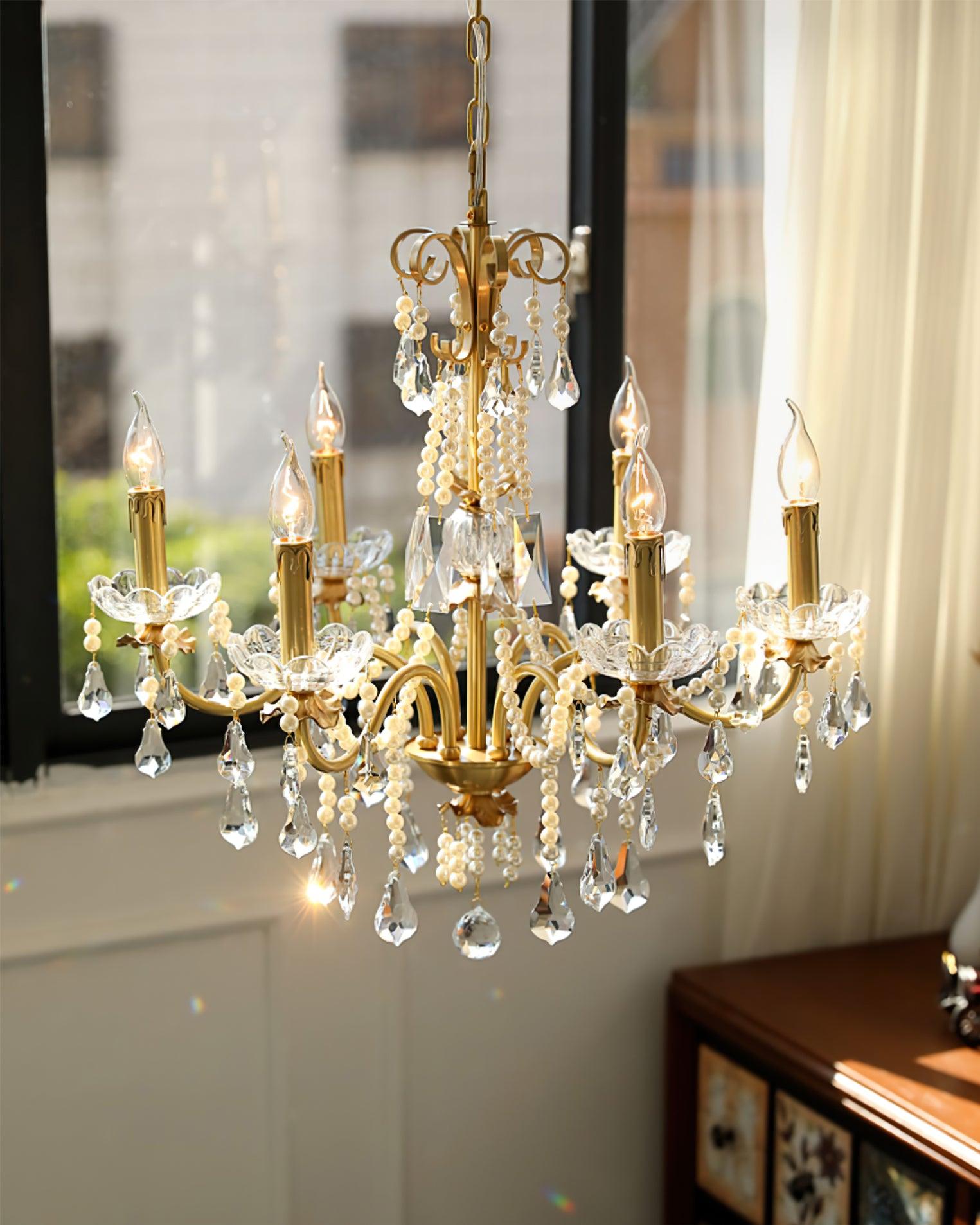 Lustra Chandelier Crystal Pearl-Neutral Decor