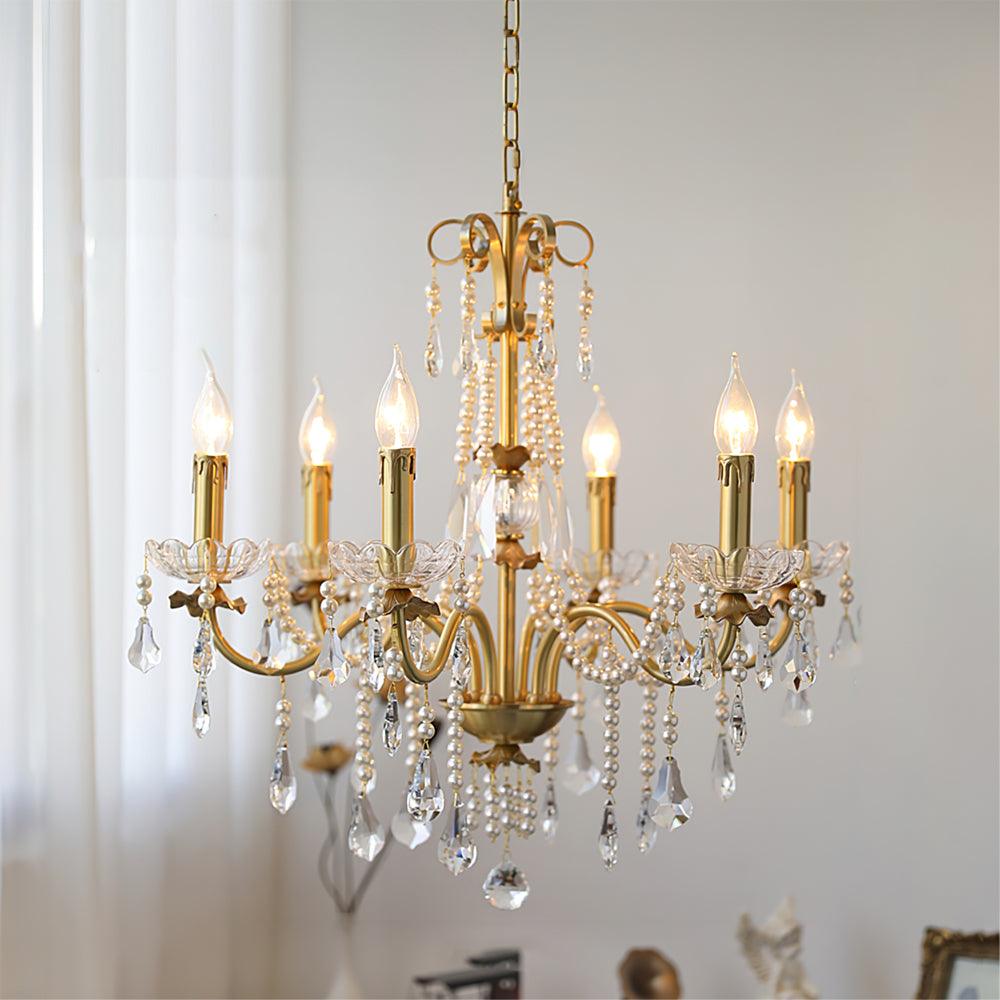 Lustra Chandelier Crystal Pearl-Neutral Decor