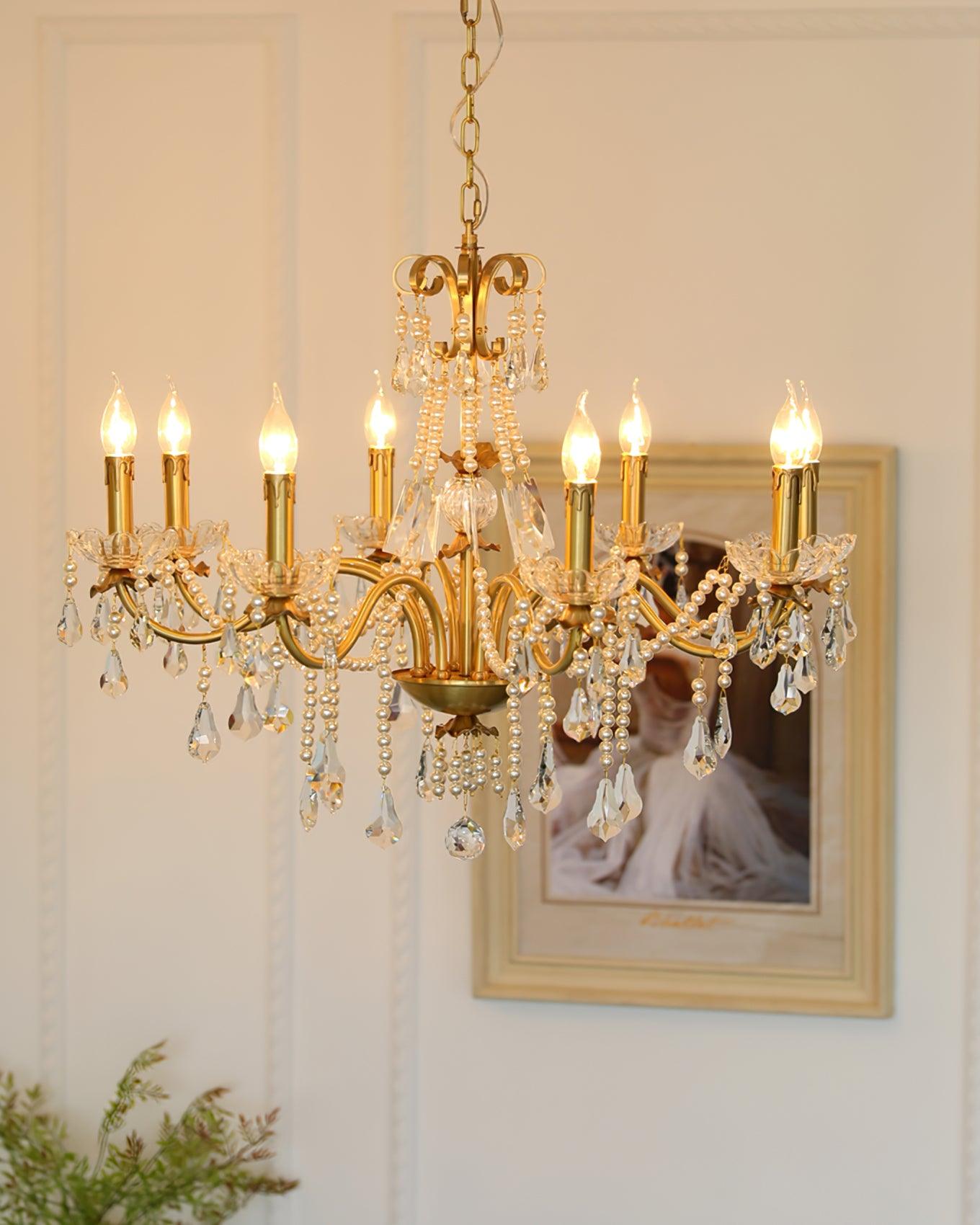Lustra Chandelier Crystal Pearl-Neutral Decor