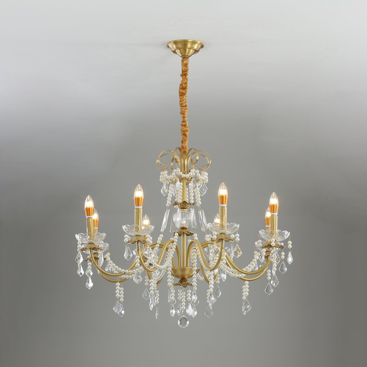 Lustra Chandelier Crystal Pearl-Neutral Decor