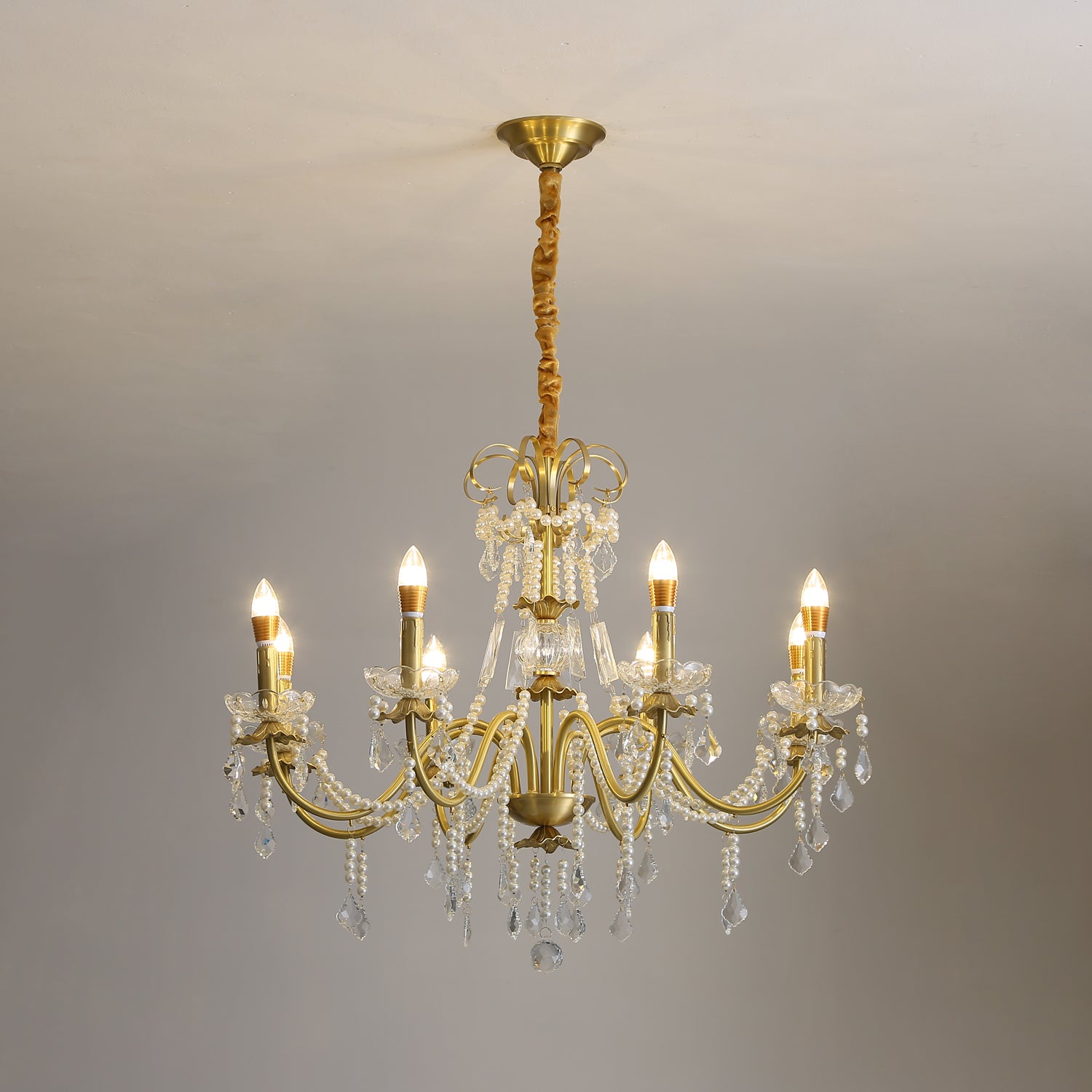 Lustra Chandelier Crystal Pearl-Neutral Decor