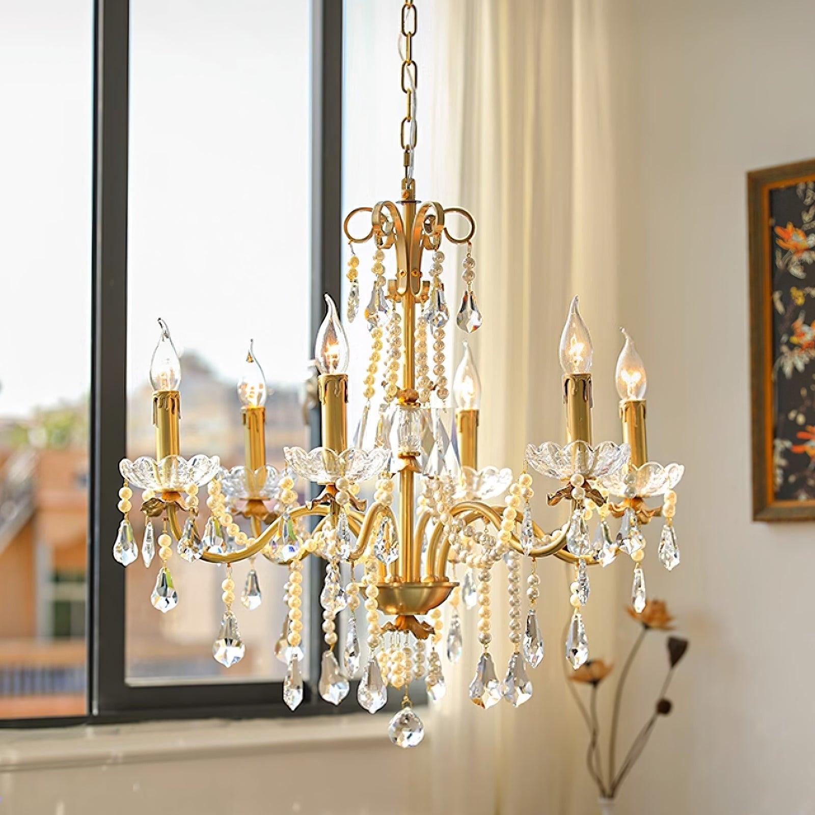 Lustra Chandelier Crystal Pearl-Neutral Decor