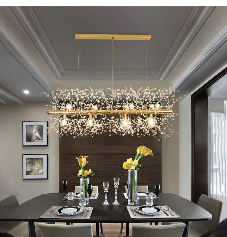 Cir Chandelier Brass Linear Crystal Branch-Neutral Decor