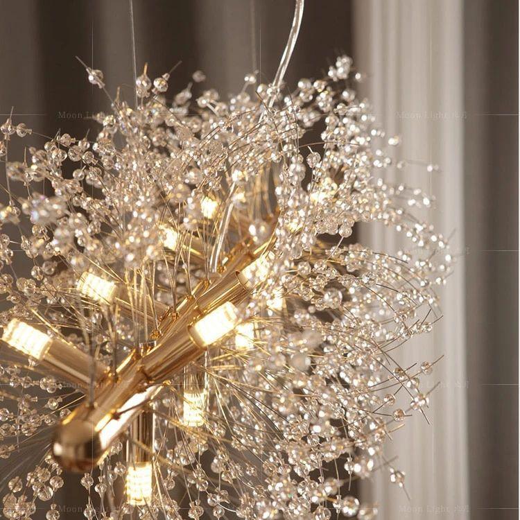 Cir Chandelier Brass Linear Crystal Branch-Neutral Decor